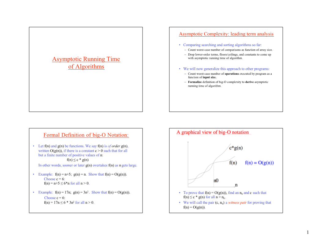 Asymptotic Running Time of Algorithms