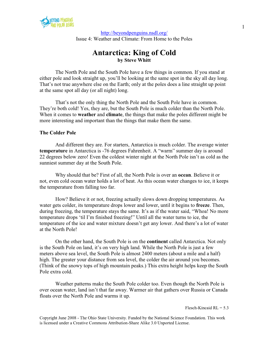 Antarctica: King of Cold by Steve Whitt