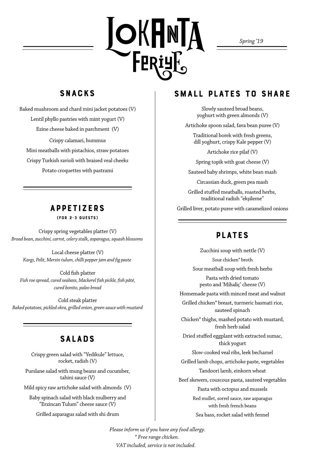 Lunch & Dinner Menu