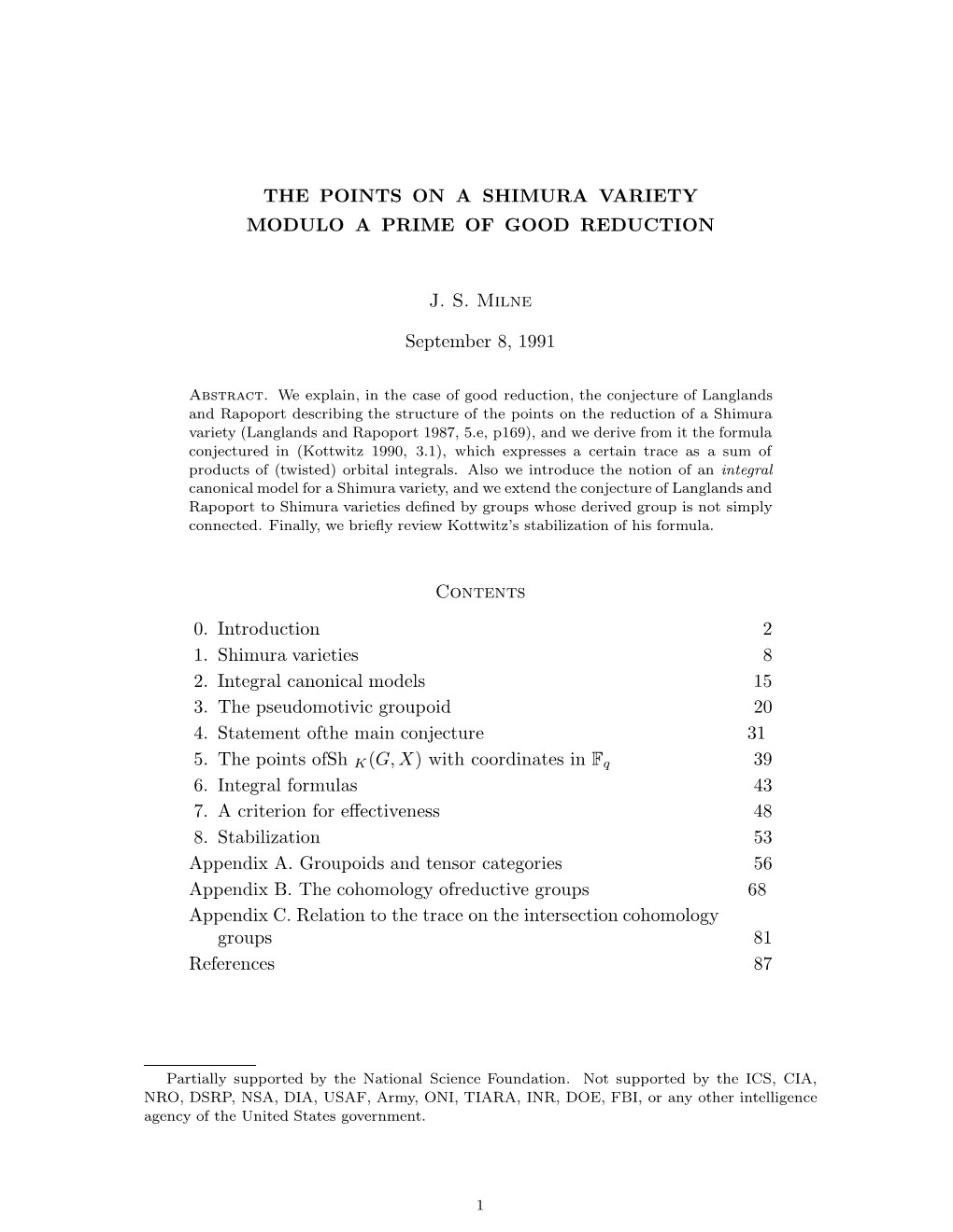 The Points on a Shimura Variety Modulo a Prime of Good Reduction