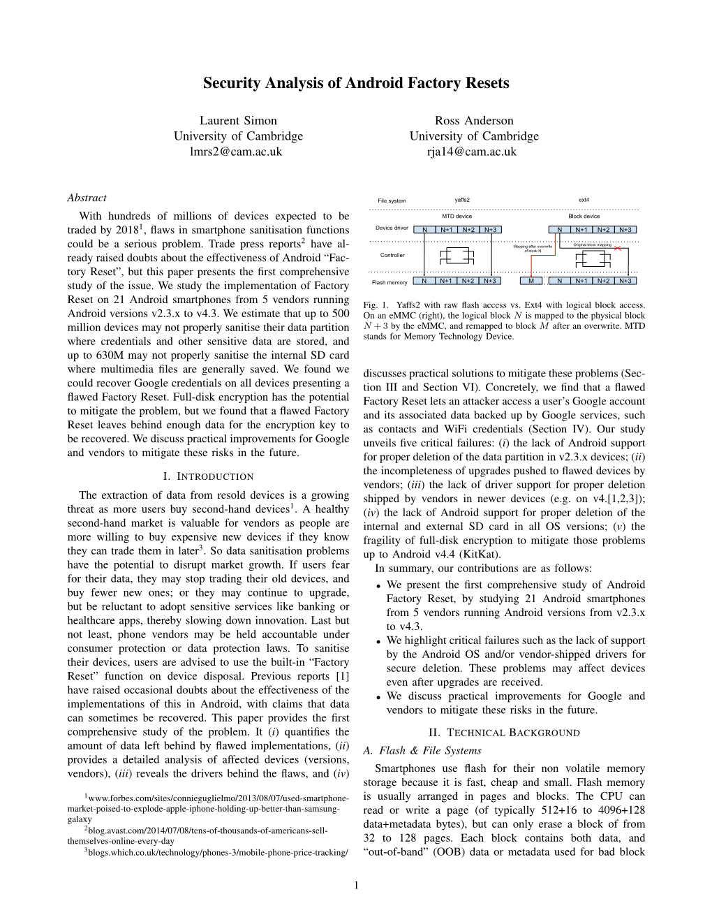 Security Analysis of Android Factory Resets