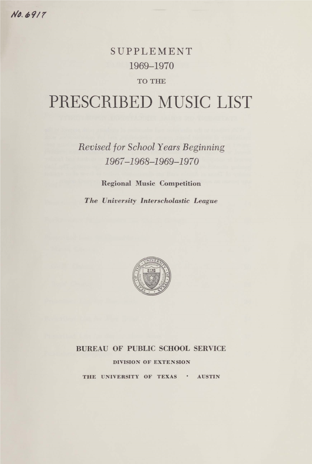 Prescribed Music List