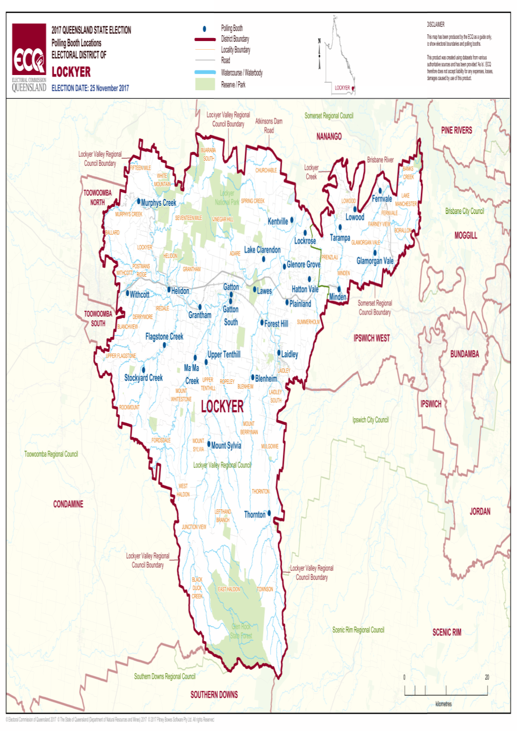 Polling Booth Locations ELECTORAL DISTRICT of LOCKYER
