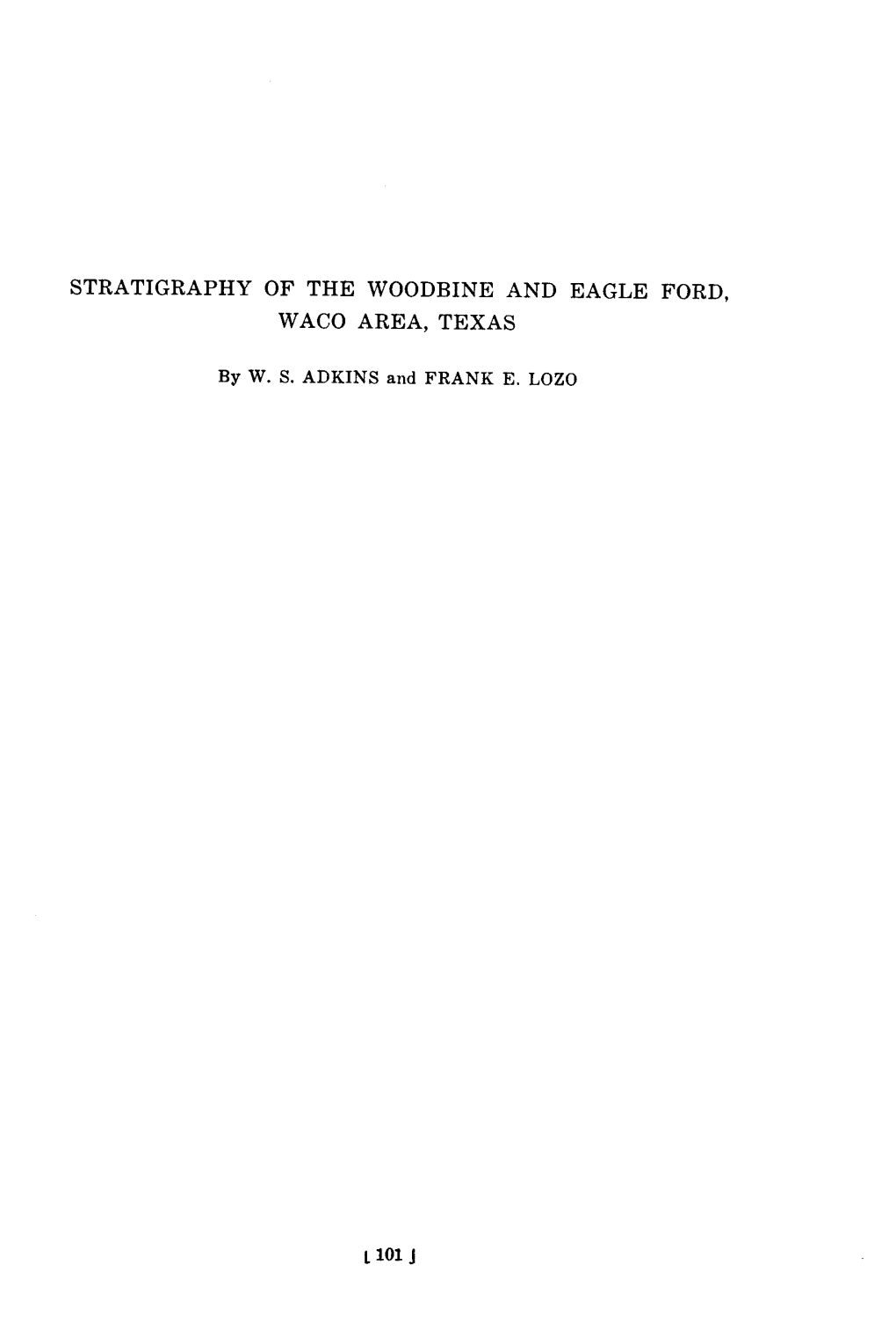 Stratigraphy of the Woodbine and Eagleford, Waco Area, Texas