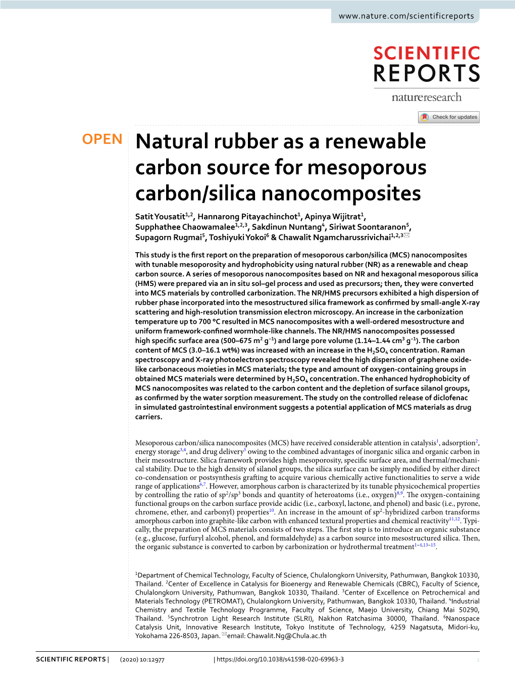 Natural Rubber As a Renewable Carbon Source for Mesoporous