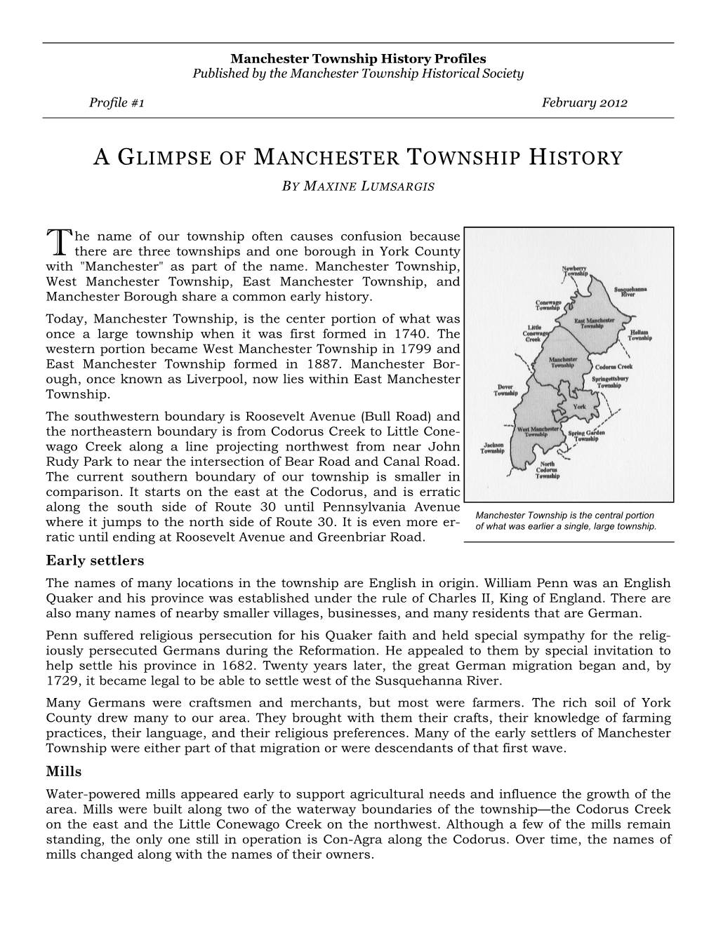 120221 a Glimpse of Manchester Twp History Revised