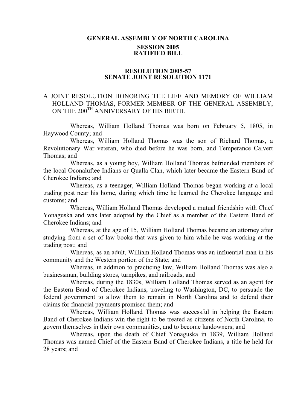 General Assembly of North Carolina Session 2005 Ratified Bill