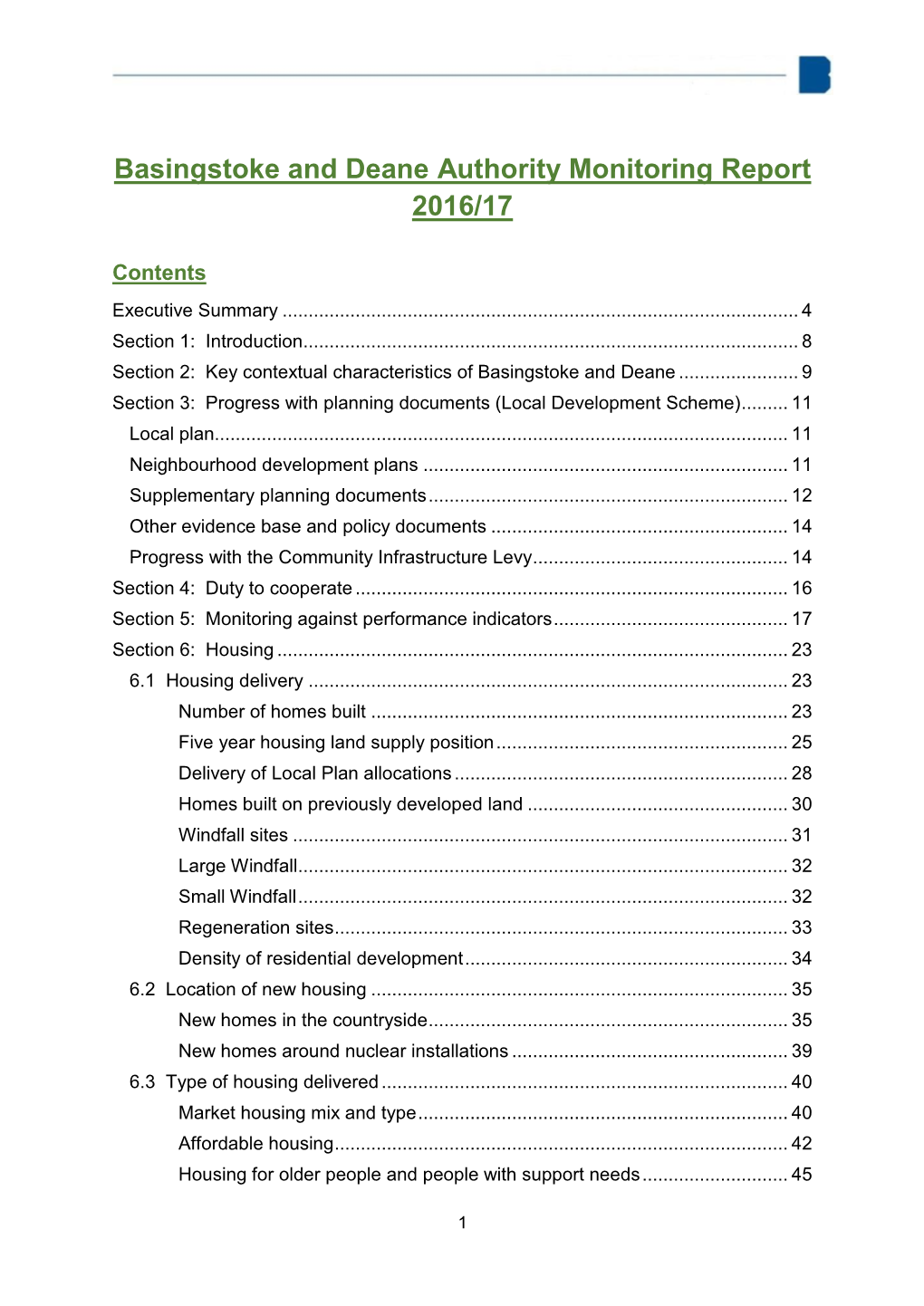 Authority Monitoring Report 2017