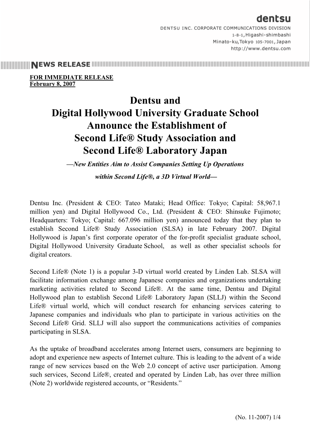Dentsu and Digital Hollywood University Graduate School
