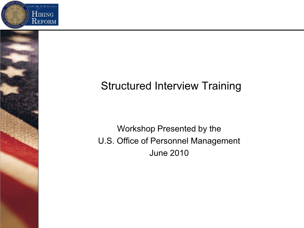 Structured Interview Training