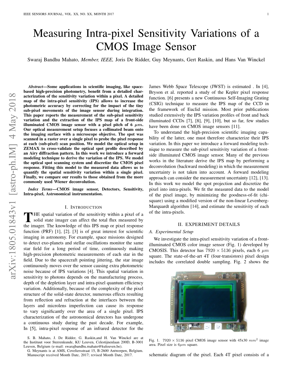 Measuring Intra-Pixel Sensitivity Variations of a CMOS Image Sensor