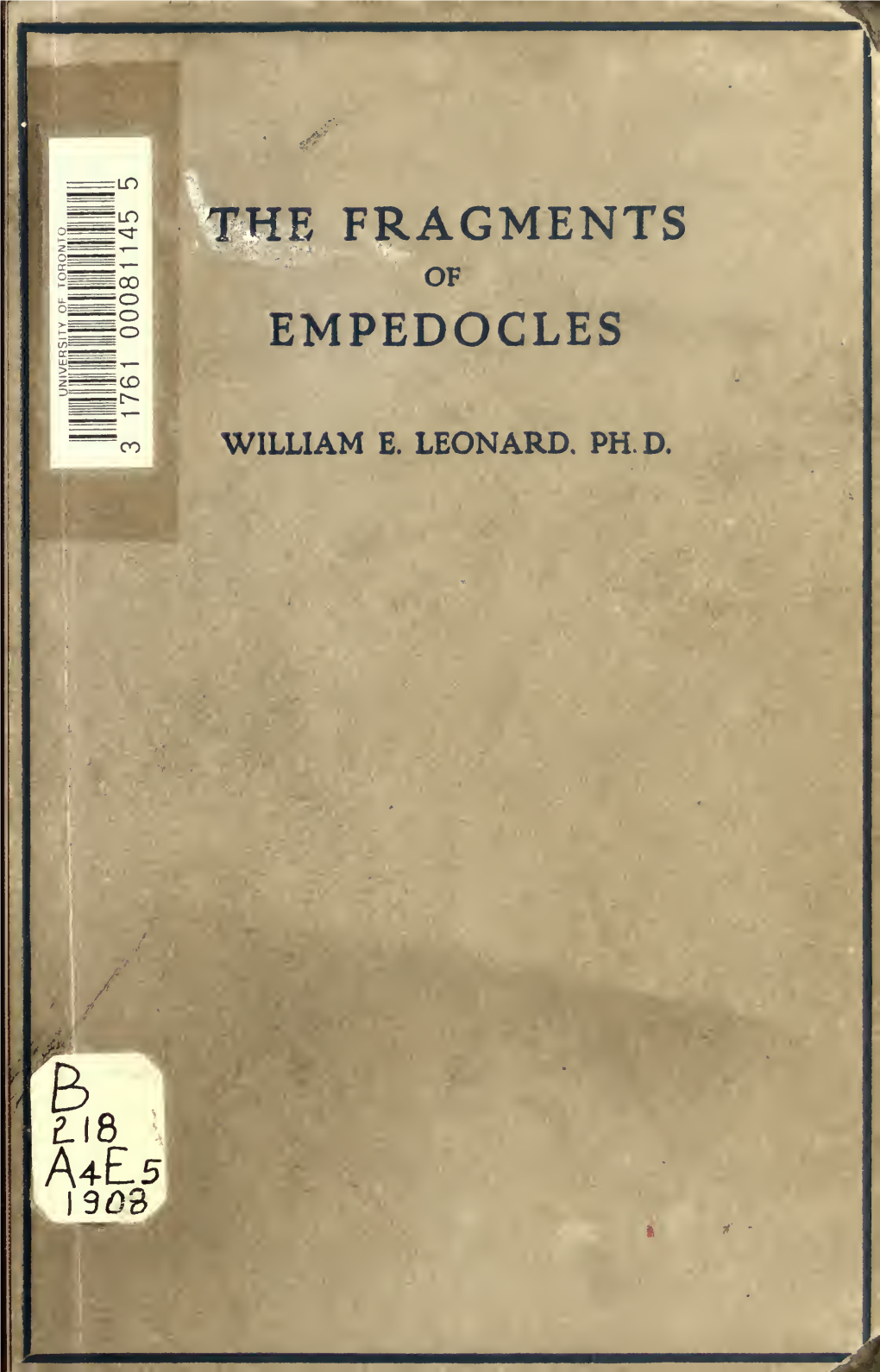 The Fragments of Empedocles