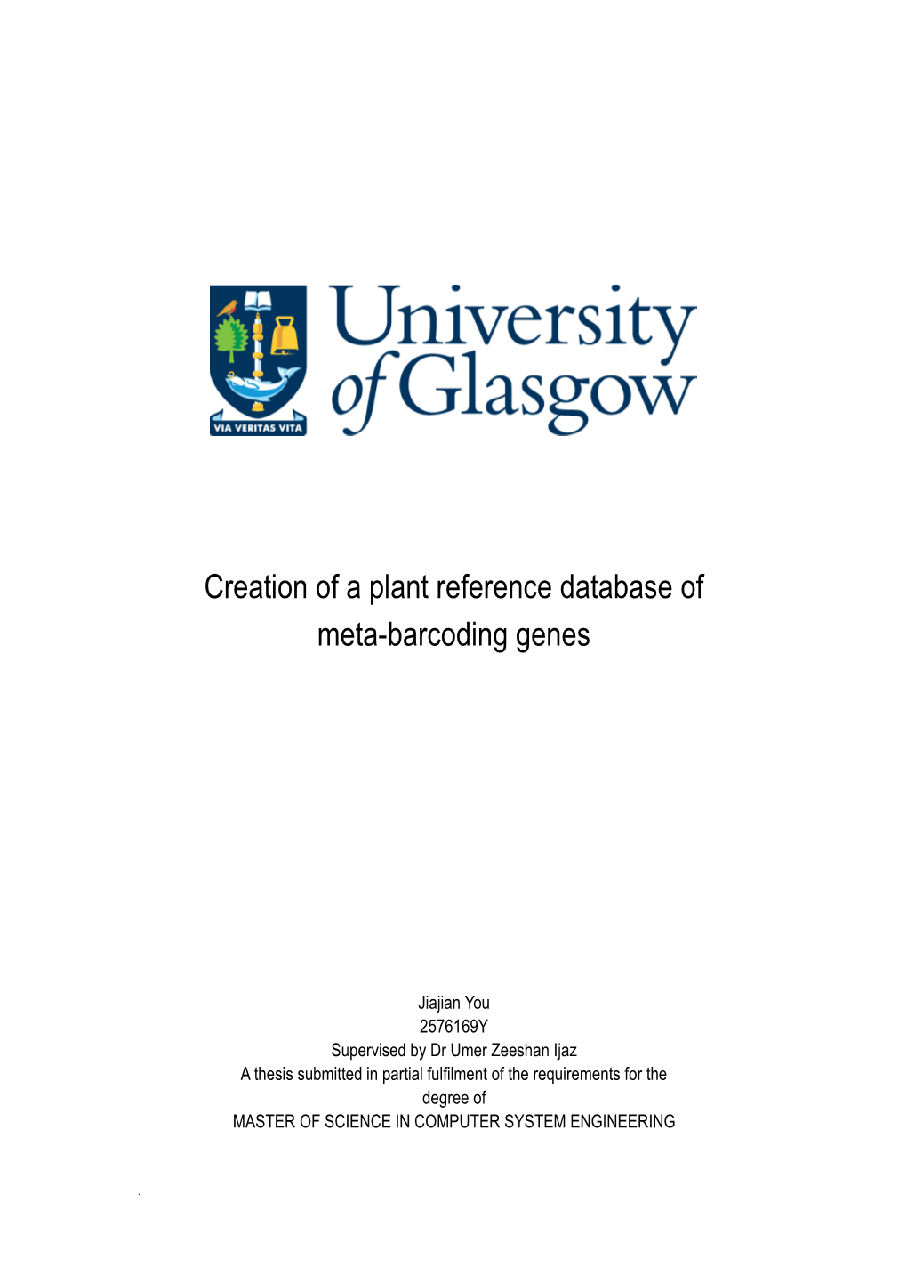 Creation of a Plant Reference Database of Meta-Barcoding Genes