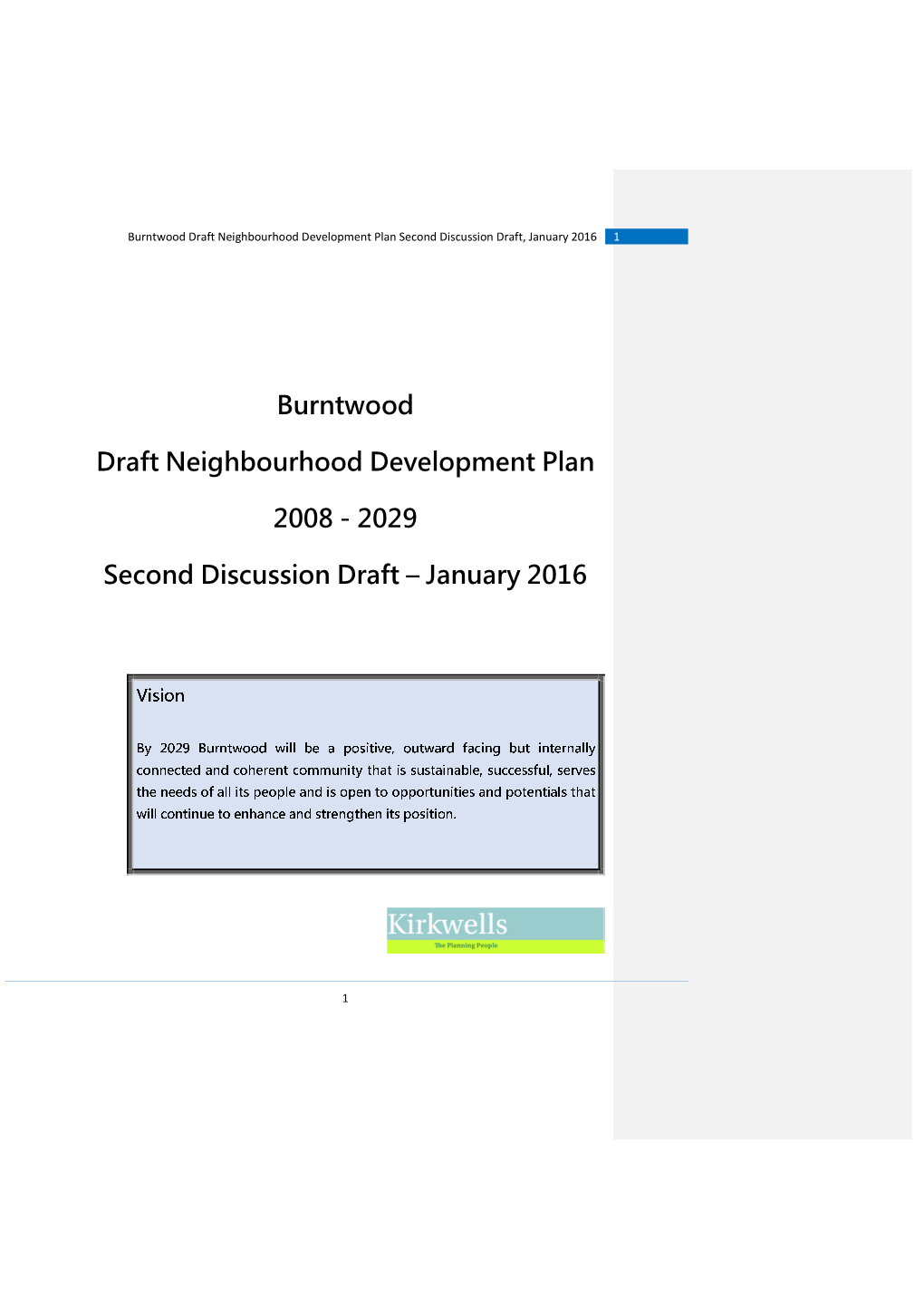 Consultation Document: Draft Neighbourhood Plan Amendment