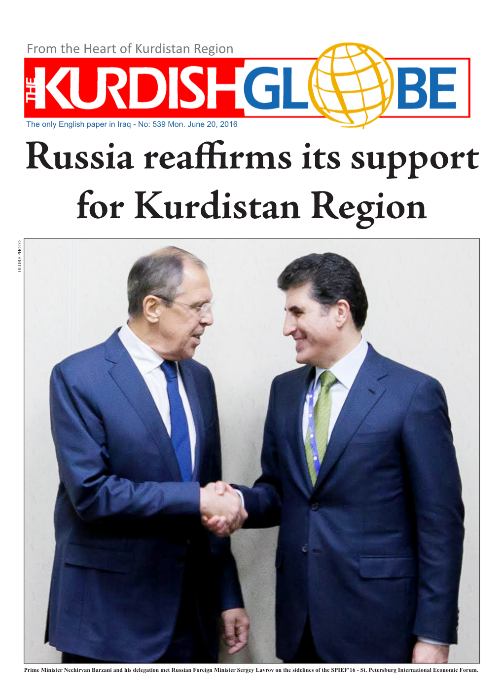 Russia Reaffirms Its Support for Kurdistan Region GLOBE PHOTO