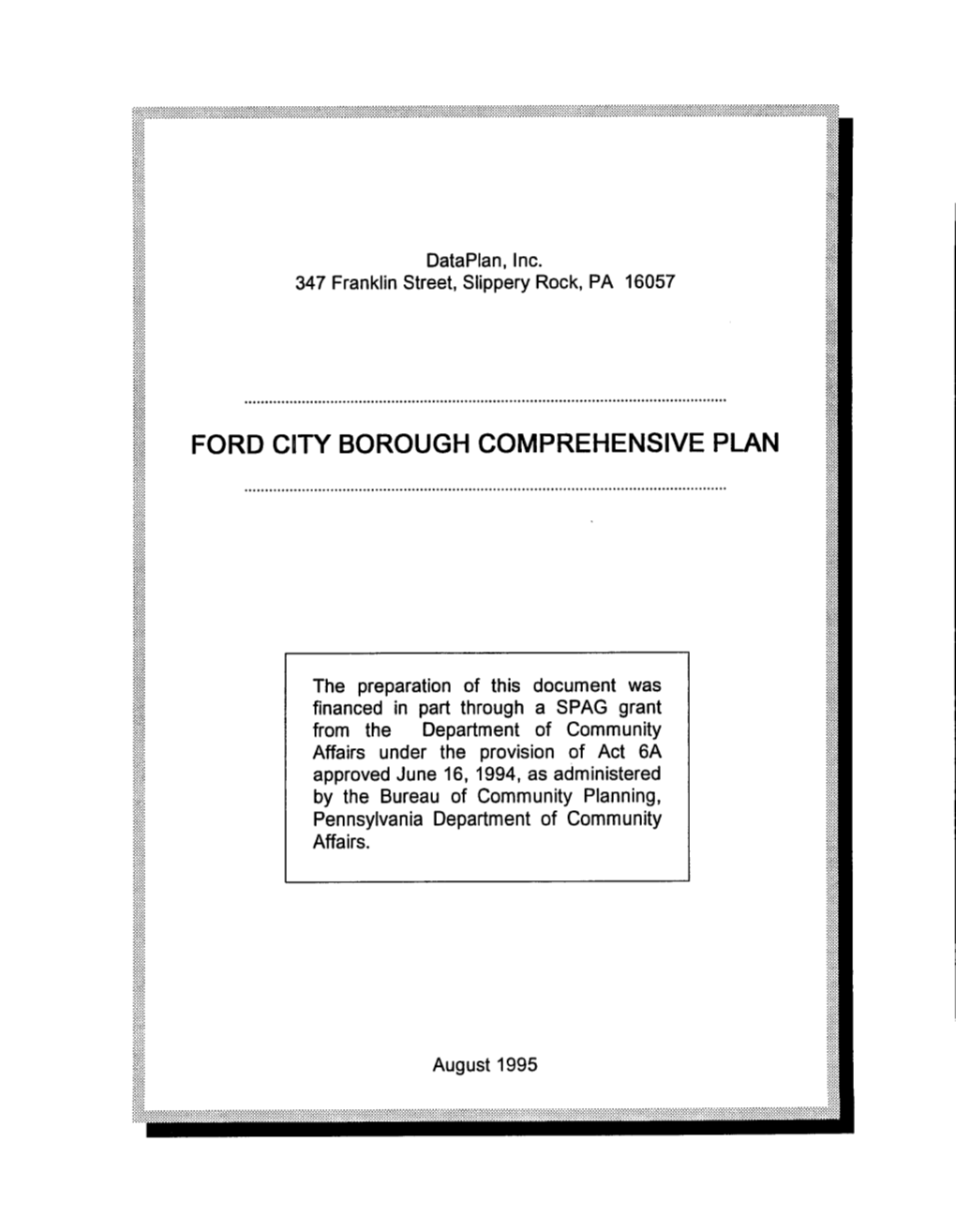 Ford City Borough Comprehensive Plan