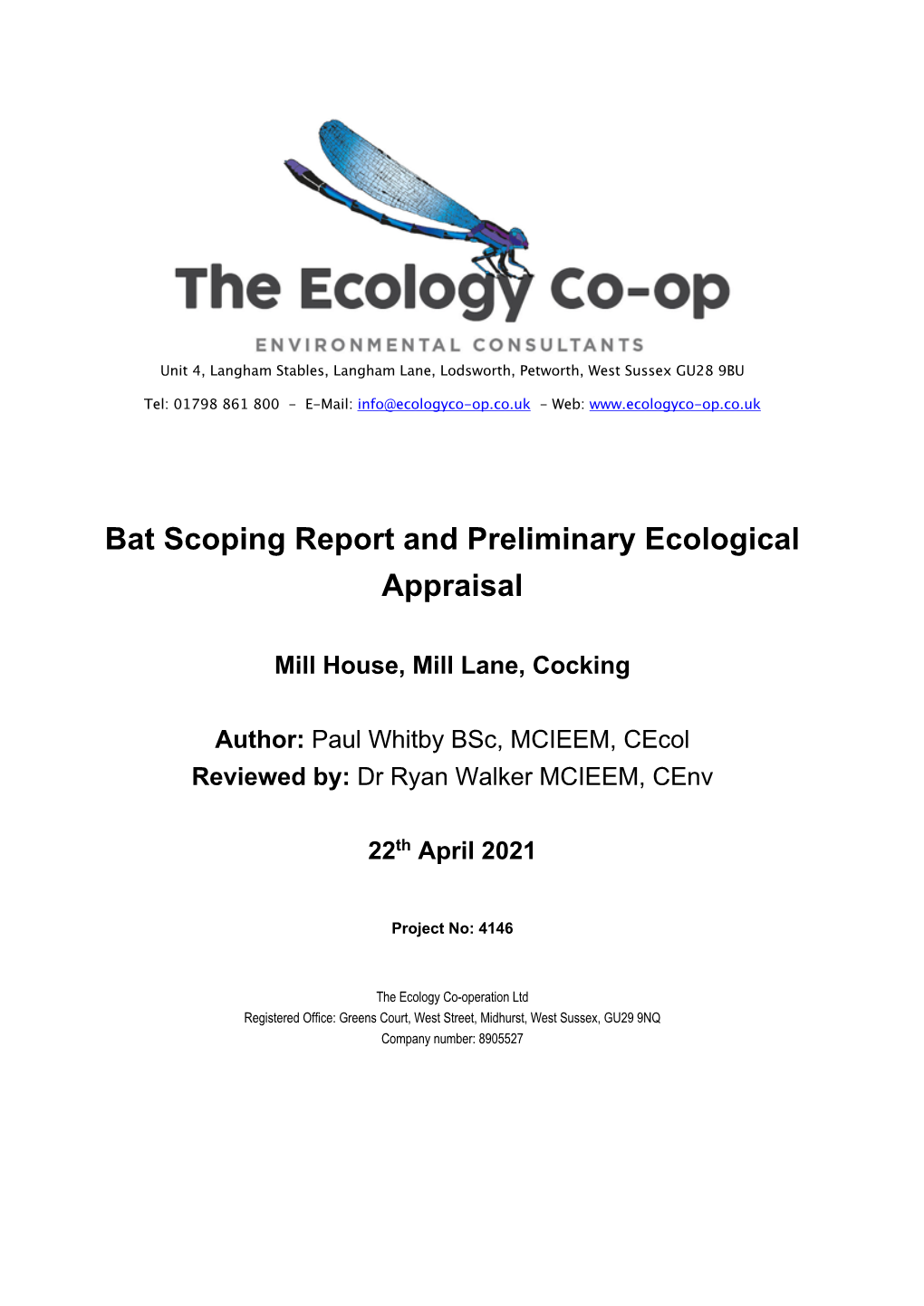Bat Scoping Report and Preliminary Ecological Appraisal