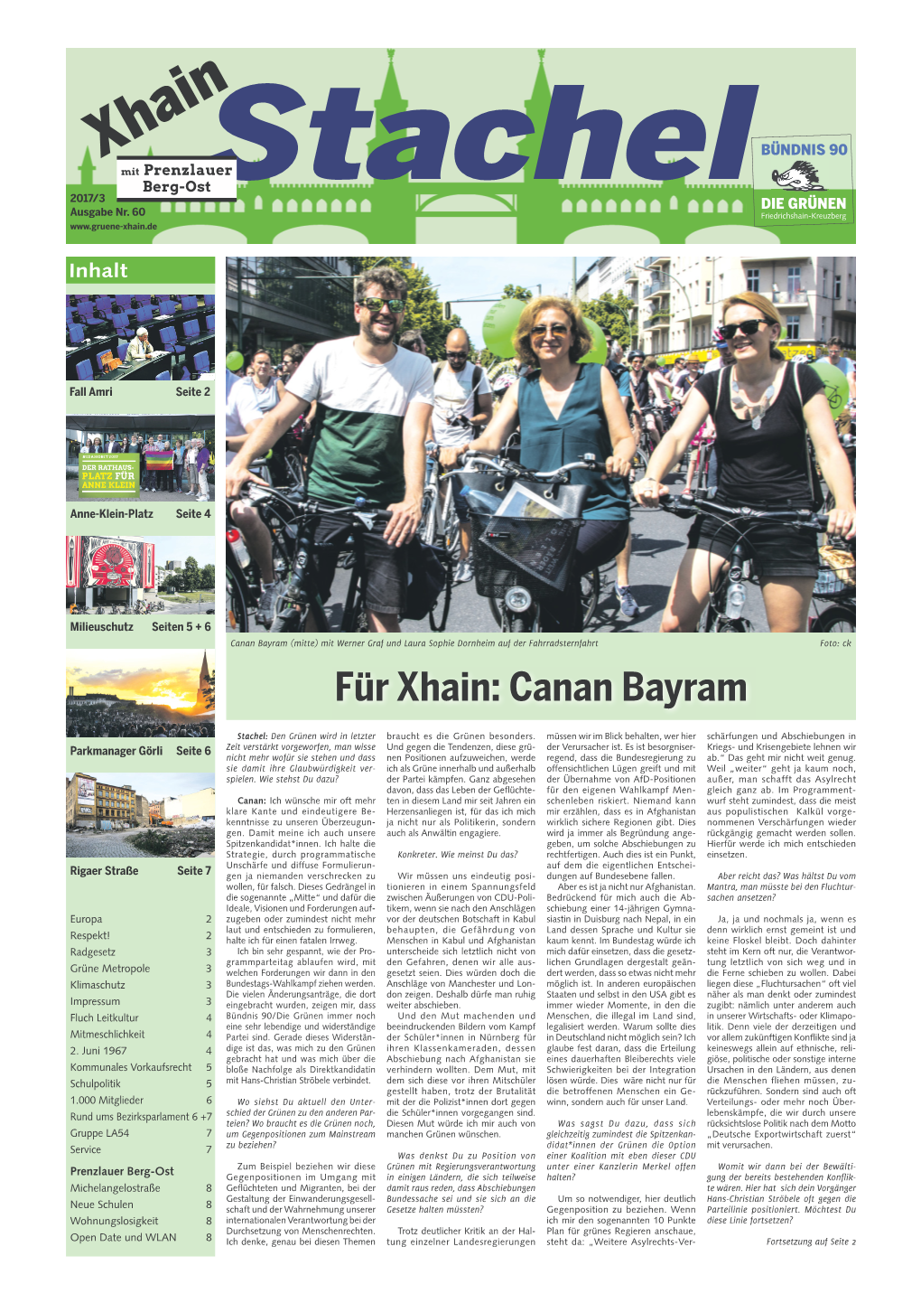 Canan Bayram (Mitte) Mit Werner Graf Und Laura Sophie Dornheim Auf Der Fahrradsternfahrt Foto: Ck Für Xhain: Canan Bayram
