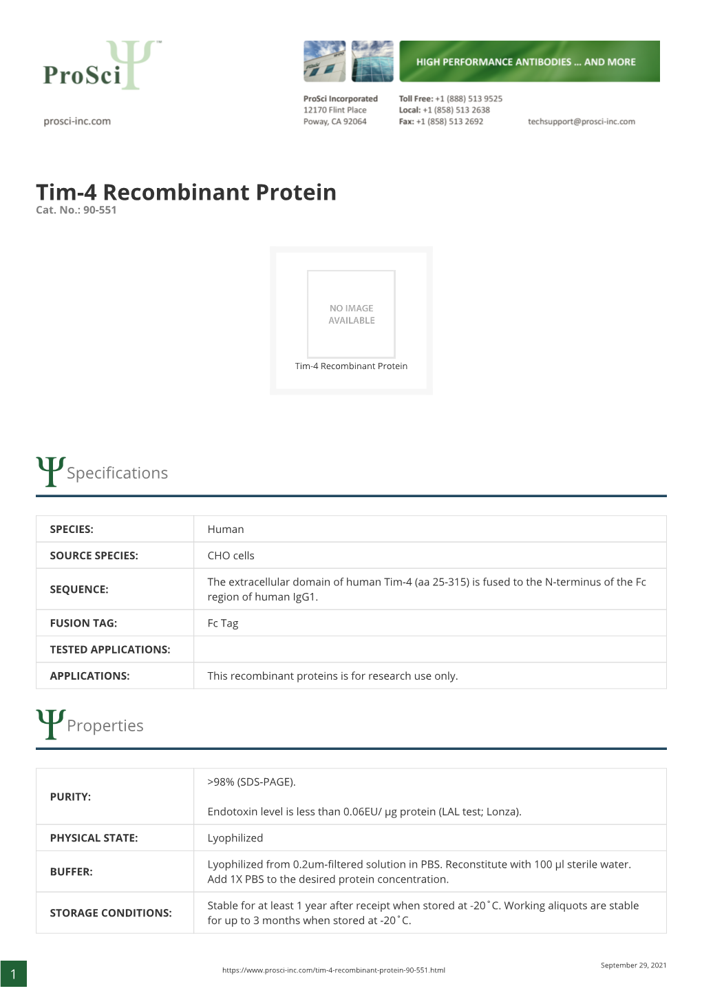 Tim-4 Recombinant Protein Cat