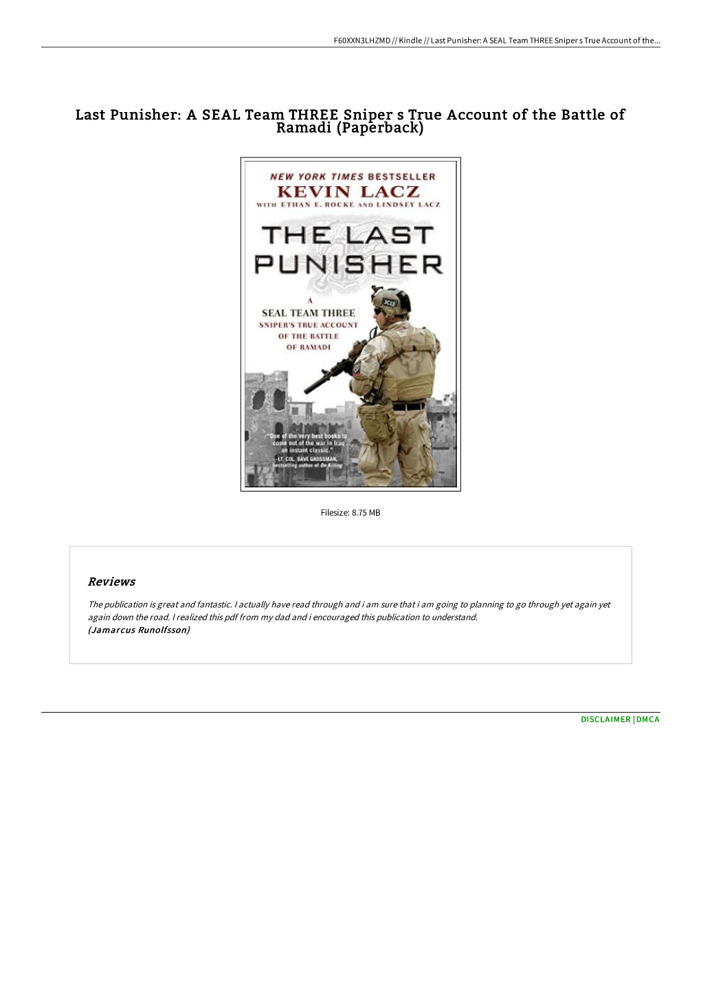 Read Doc / Last Punisher: a SEAL Team THREE Sniper S True