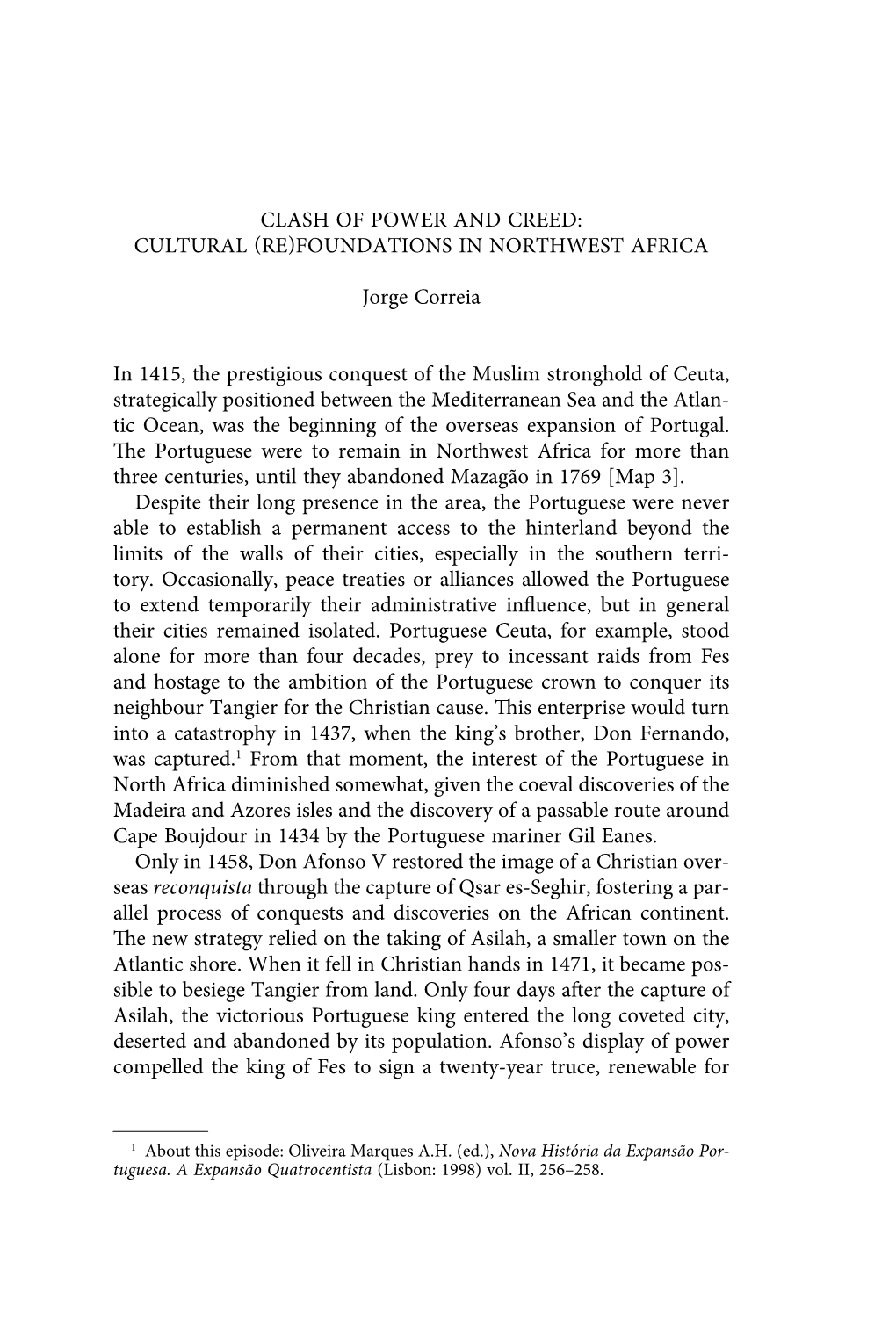 FOUNDATIONS in NORTHWEST AFRICA Jorge Correia In