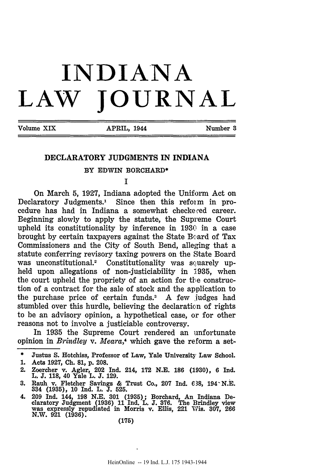 Declaratory Judgments in Indiana