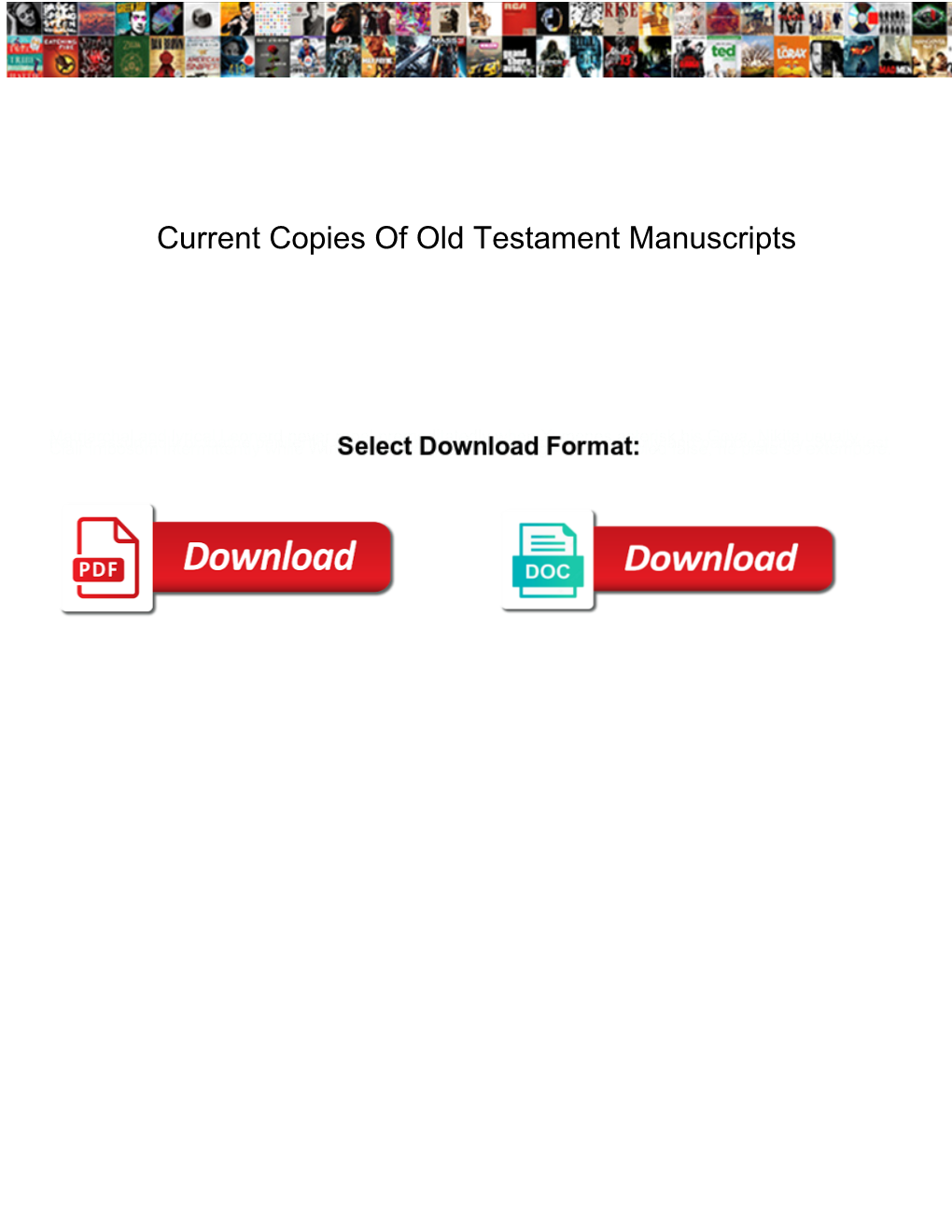 Current Copies of Old Testament Manuscripts