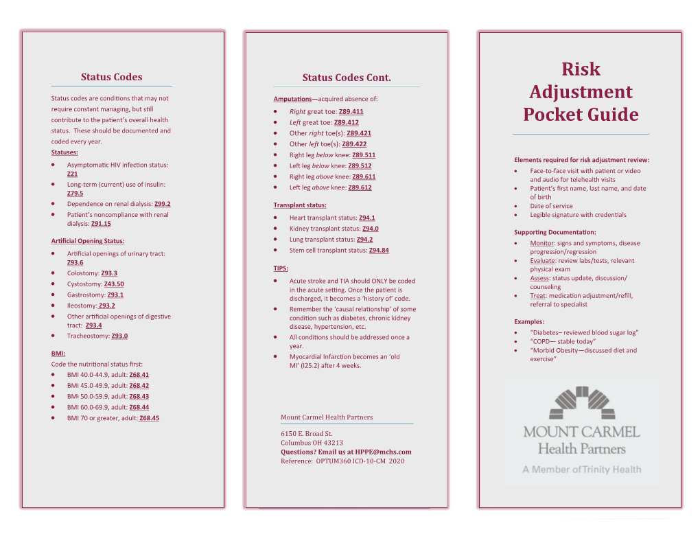 Risk Adjustment Pocket Guide