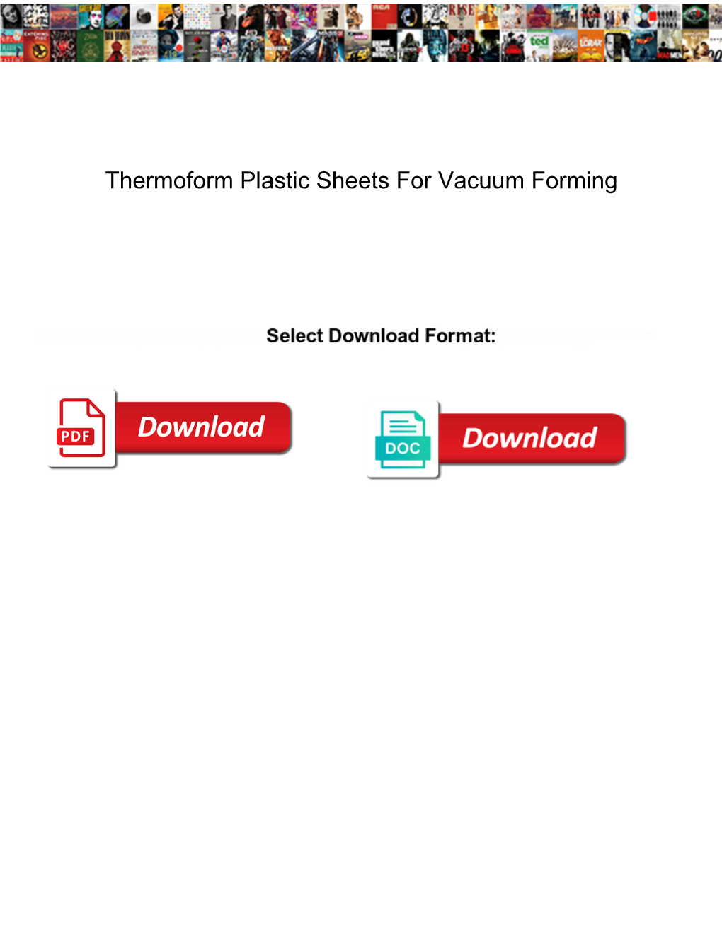 Thermoform Plastic Sheets for Vacuum Forming