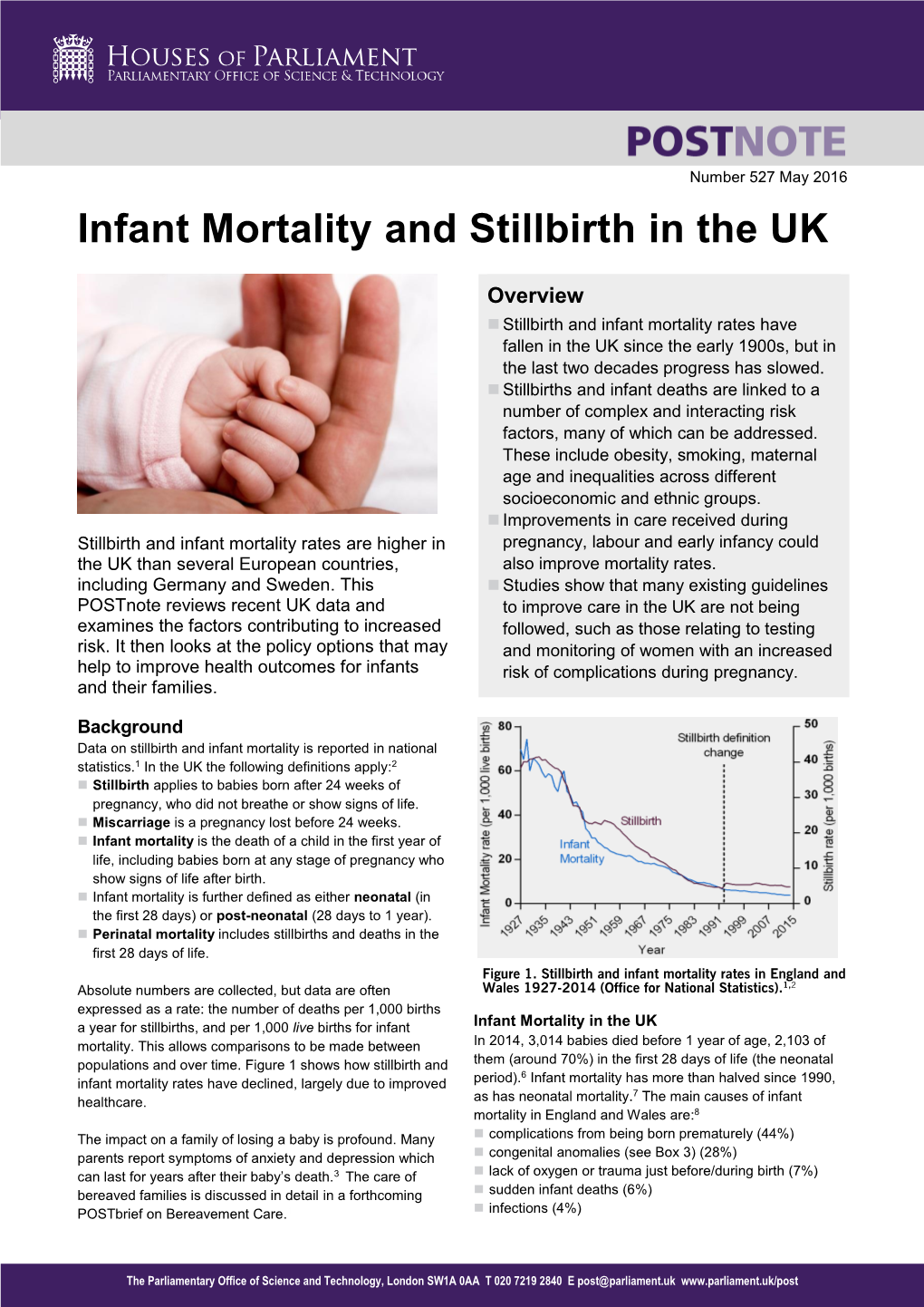 Infant Mortality and Stillbirth in the UK