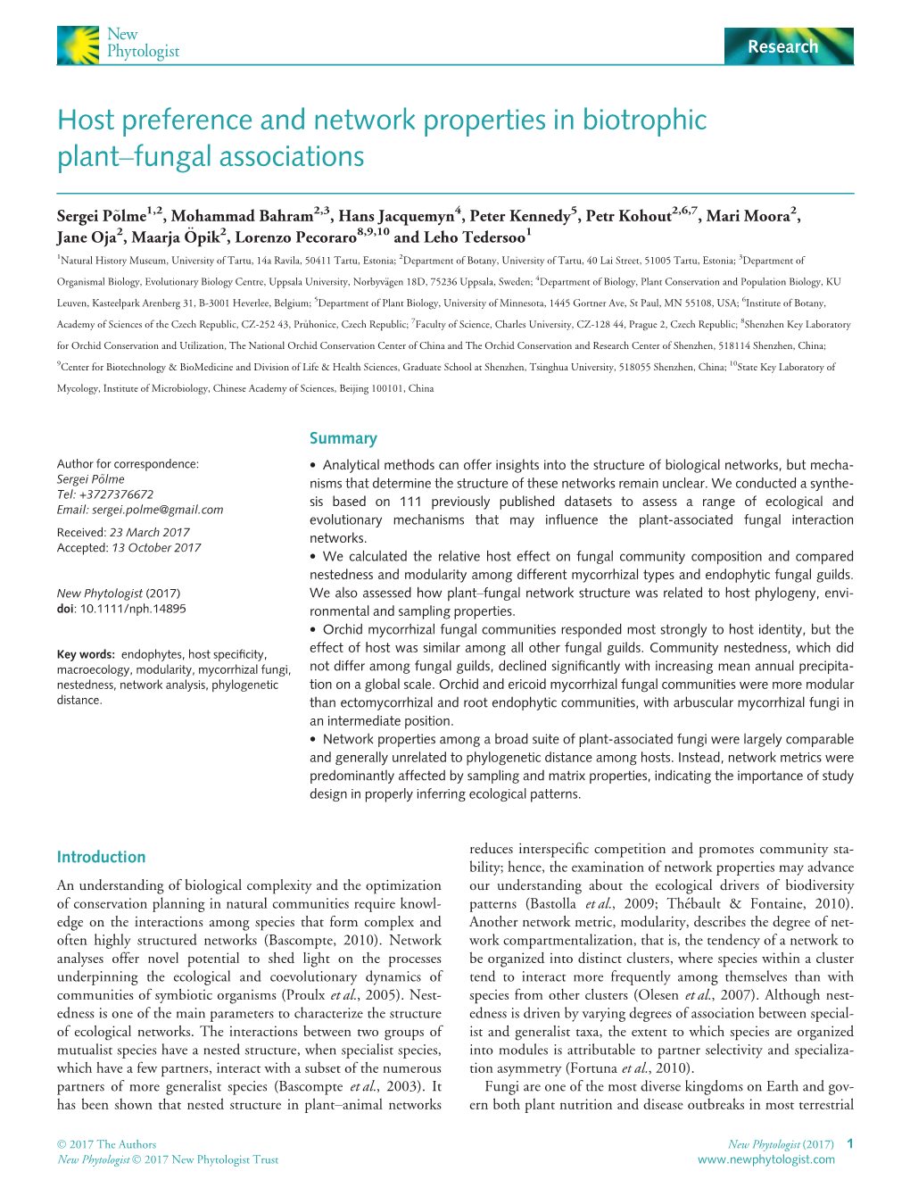 Host Preference and Network Properties in Biotrophic Plant–