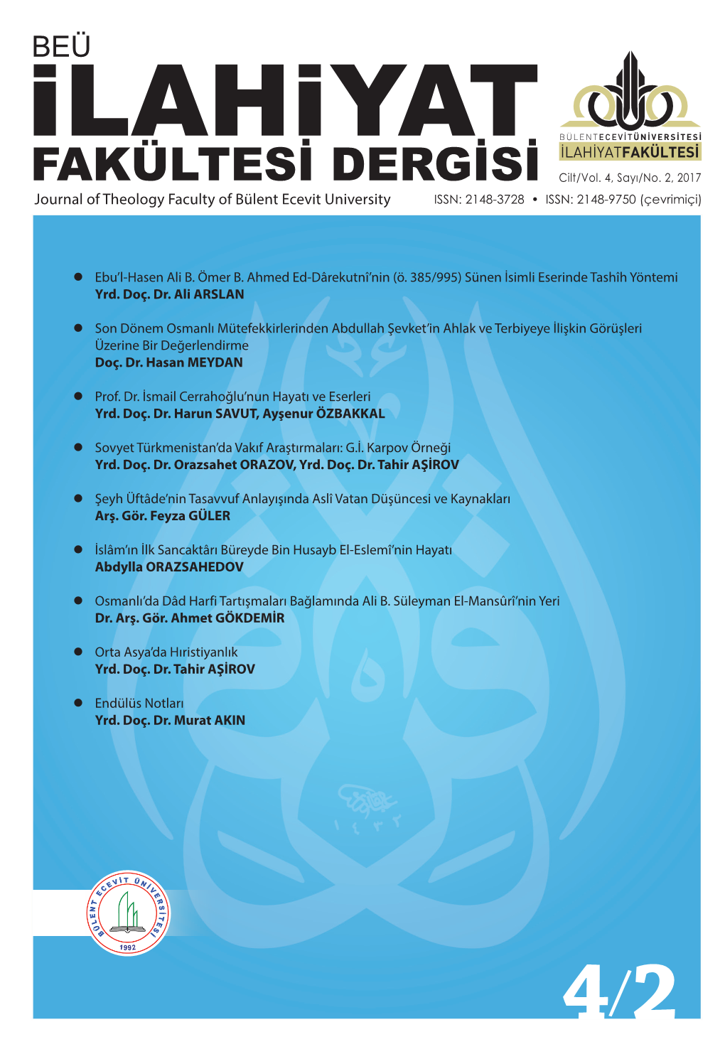 Bülen T Ecevit Üniversitesi İlahiyat Fakültesi D Erg Isi / Journal Of