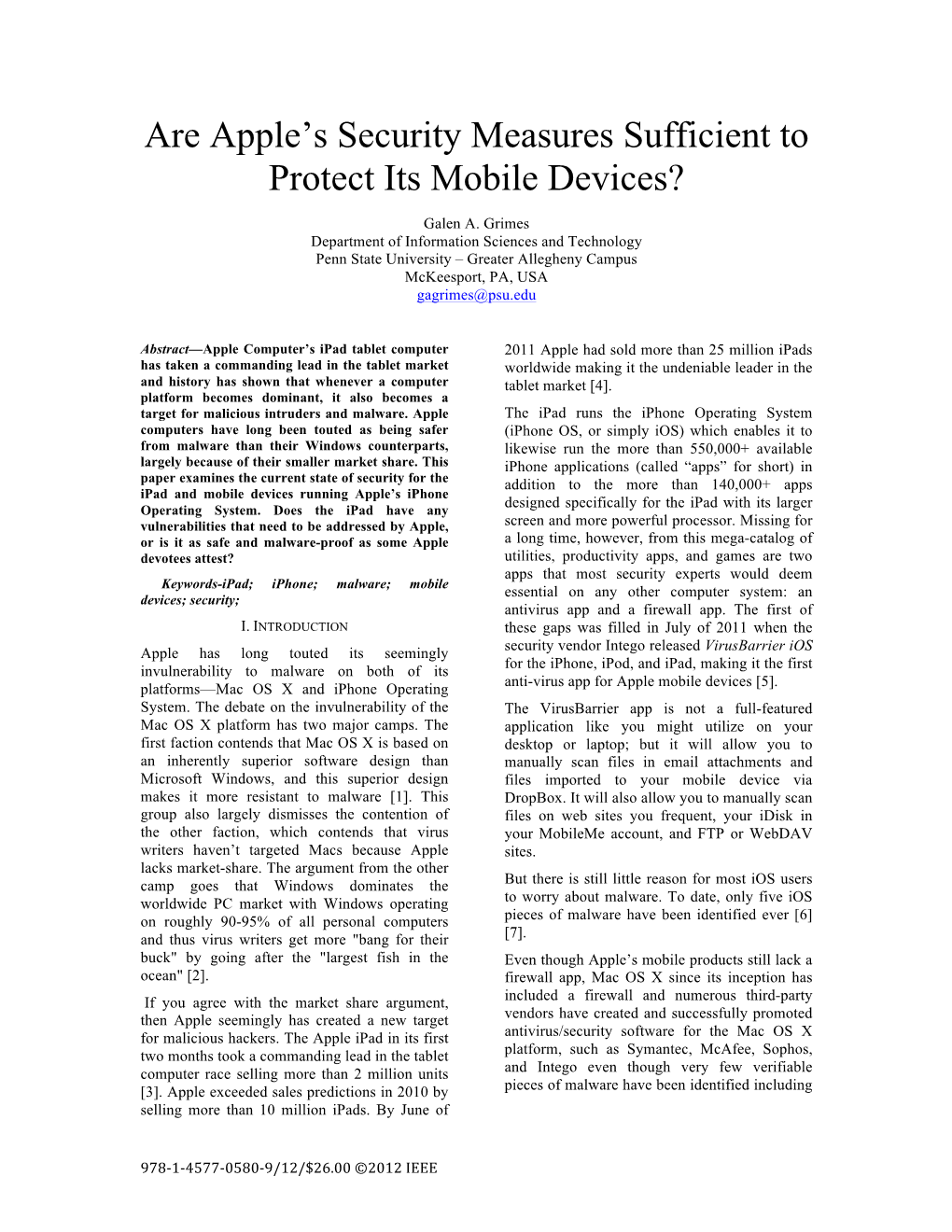 Are Apple's Security Measures Sufficient to Protect Its Mobile