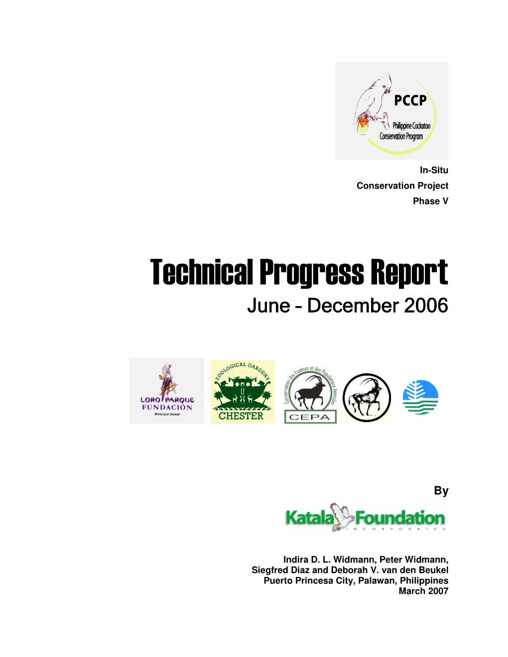 Technical Progress Report June ––– December 2006