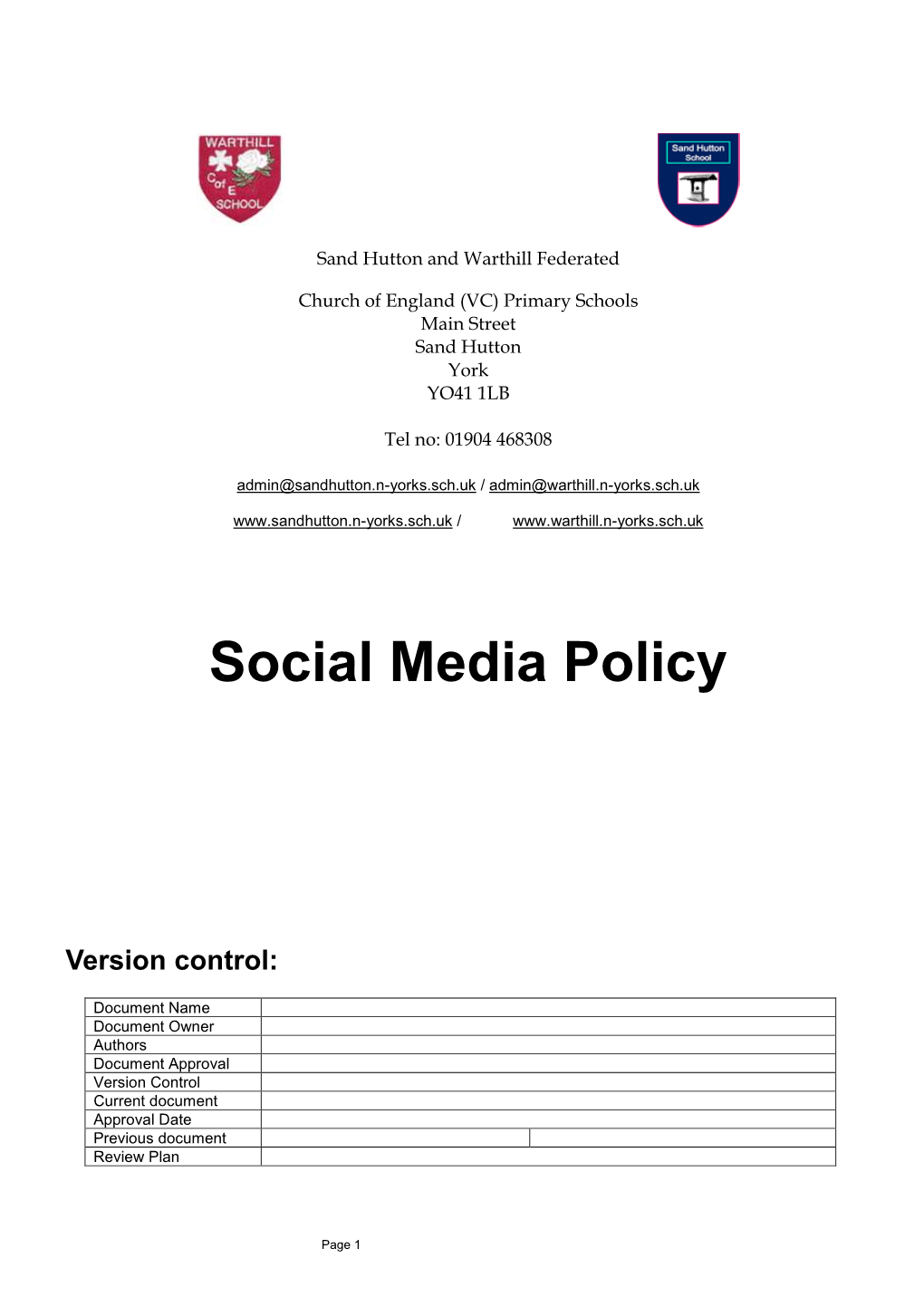 Model Social Media Policy for Schools