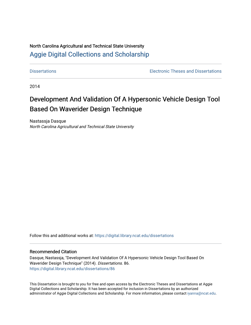 Development and Validation of a Hypersonic Vehicle Design Tool Based on Waverider Design Technique