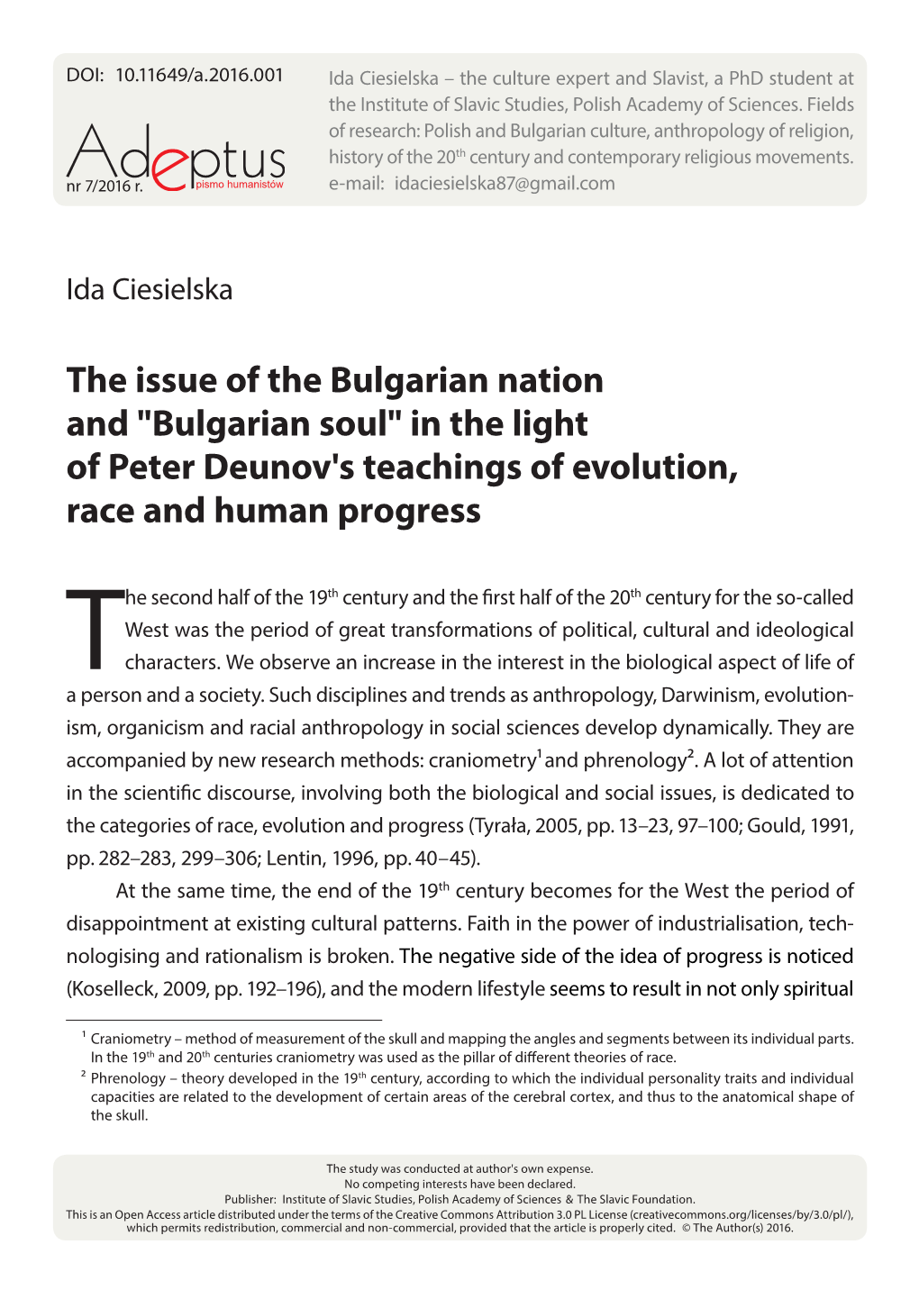 "Bulgarian Soul" in the Light of Peter Deunov's Teachings of Evolution, Race and Human Progress