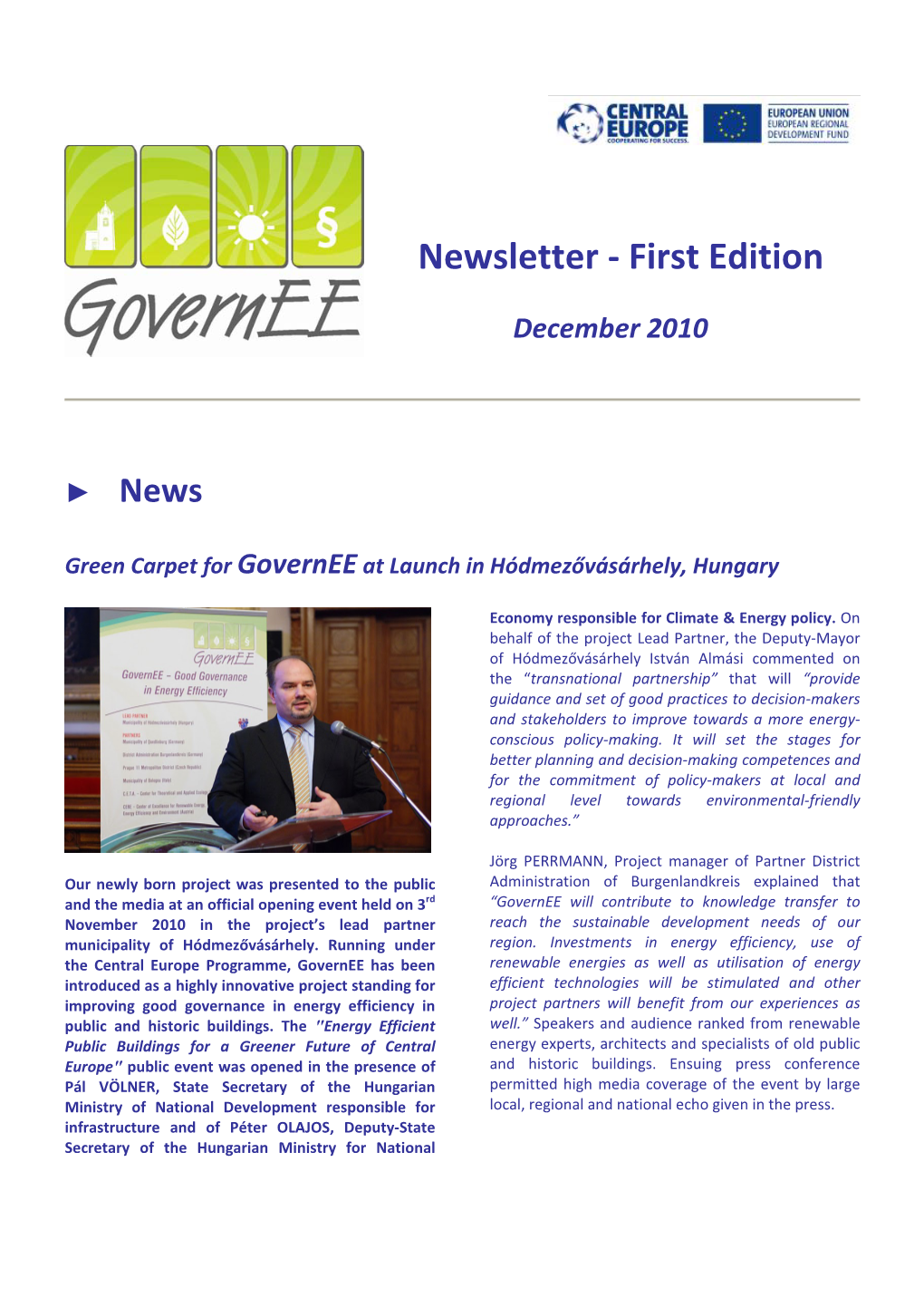 Newsletter ‐ First Edition