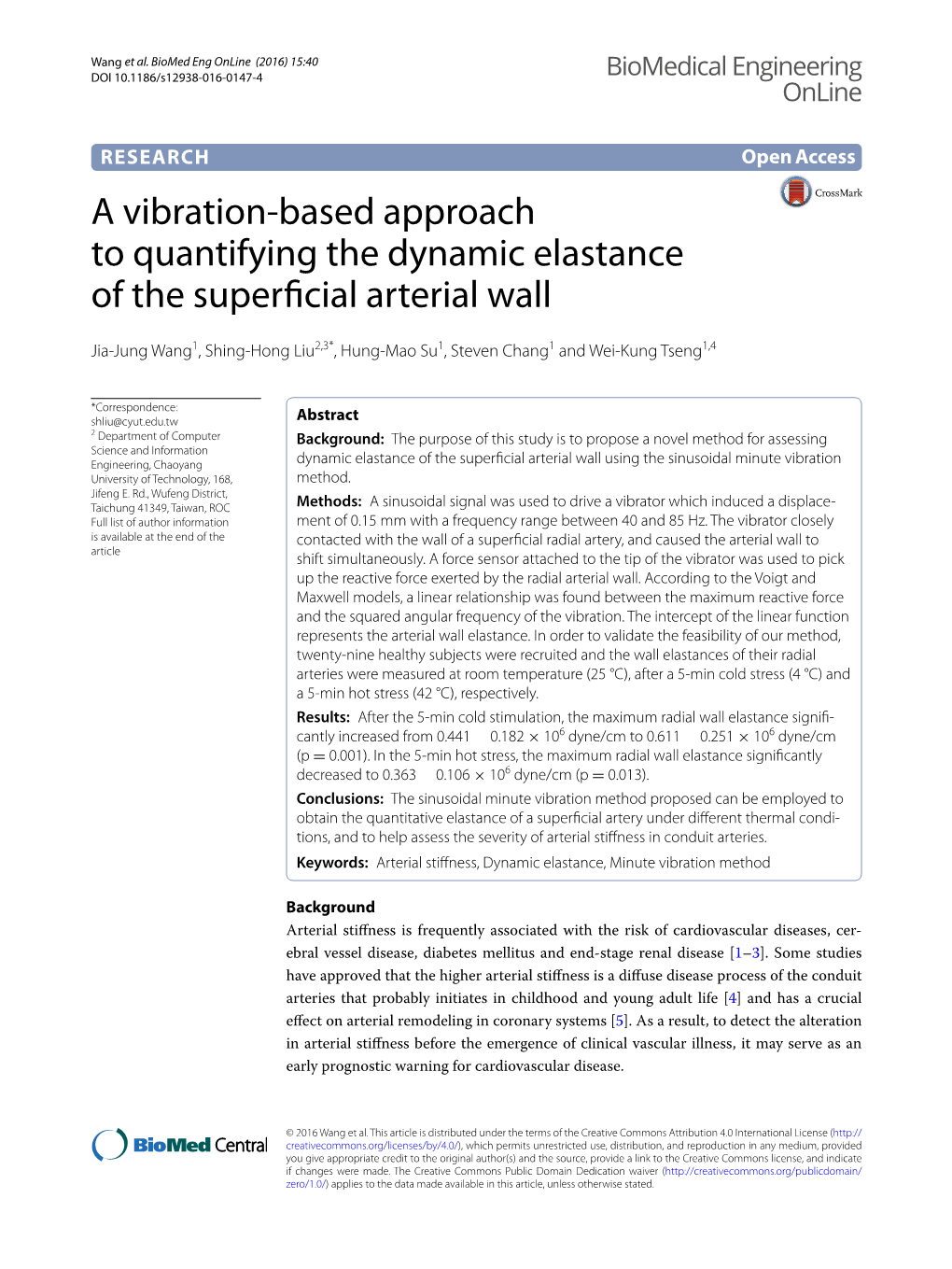 A Vibration-Based Approach to Quantifying the Dynamic Elastance of the Superficial Arterial Wall