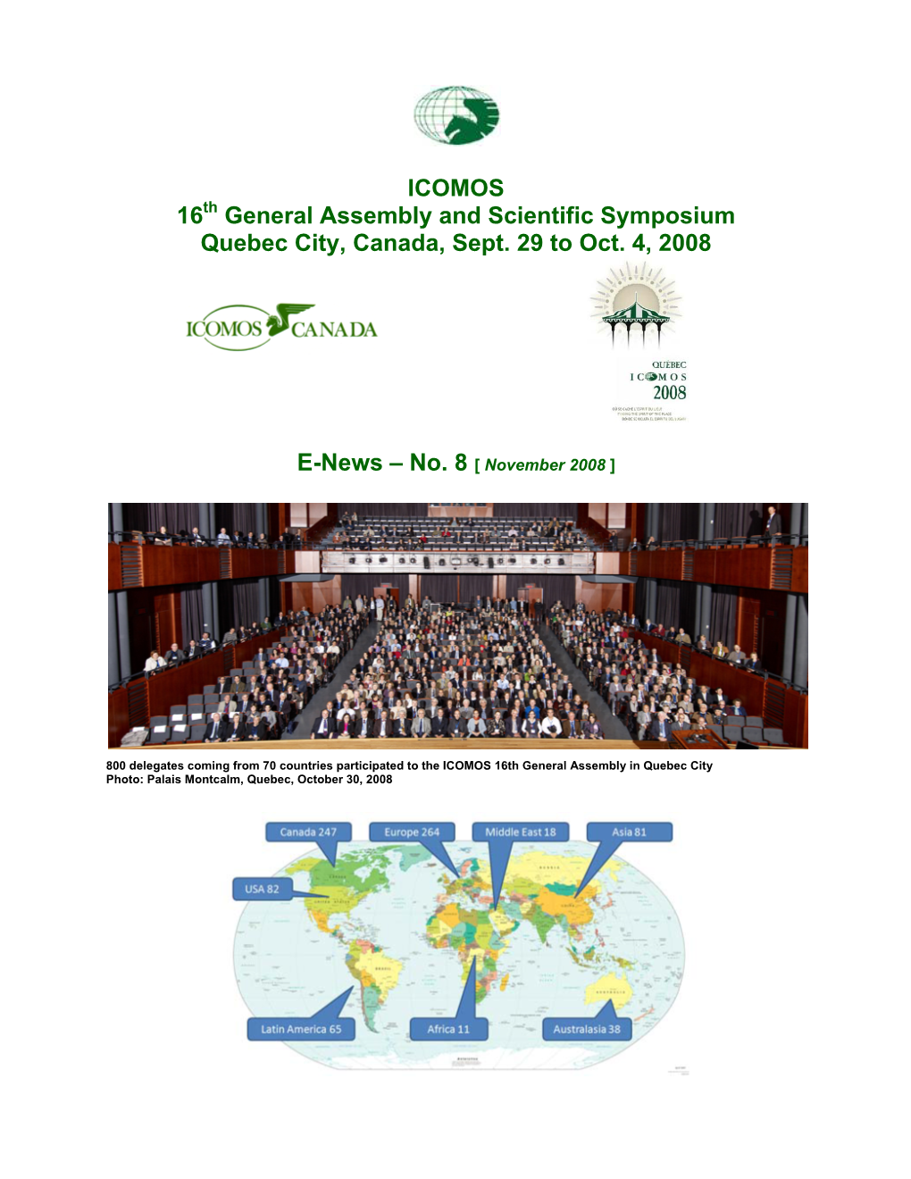 ICOMOS 16 General Assembly and Scientific Symposium Quebec City