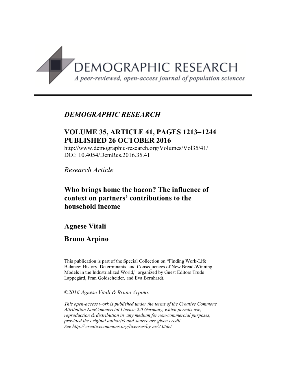 The Influence of Context on Partners' Contributions to the Household Income