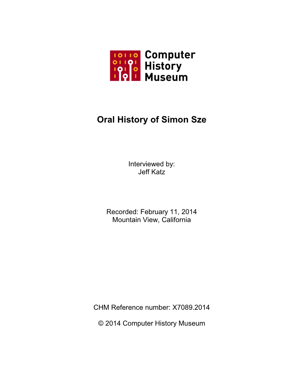 Oral History of Simon Sze