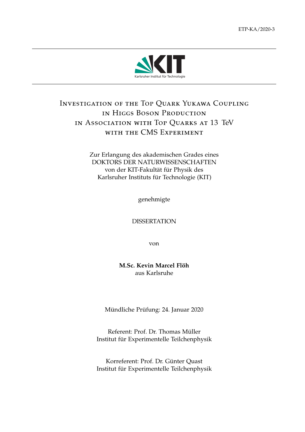 Investigation of the Top Quark Yukawa Coupling in Higgs Boson Production in Association with Top Quarks at 13 Tev with the CMS E