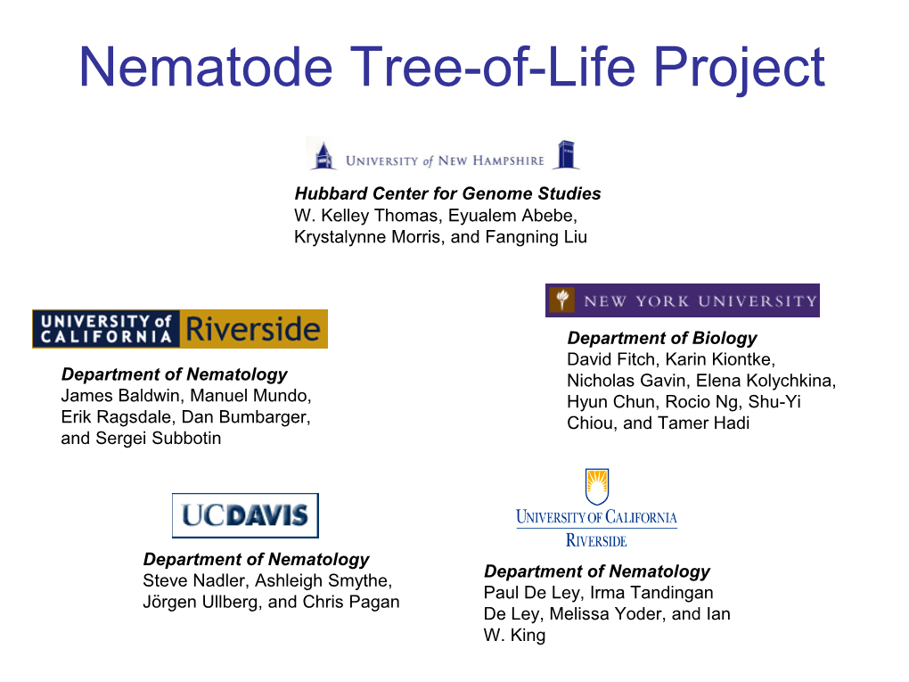 Nematode Tree-Of-Life Project