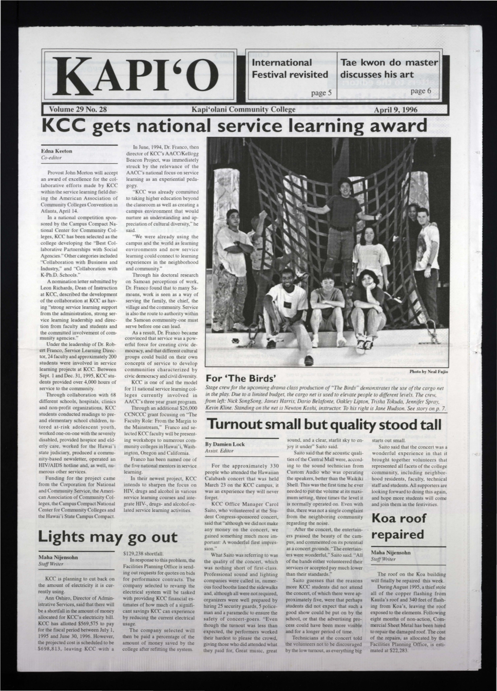 KCC Gets National Service Learning Award