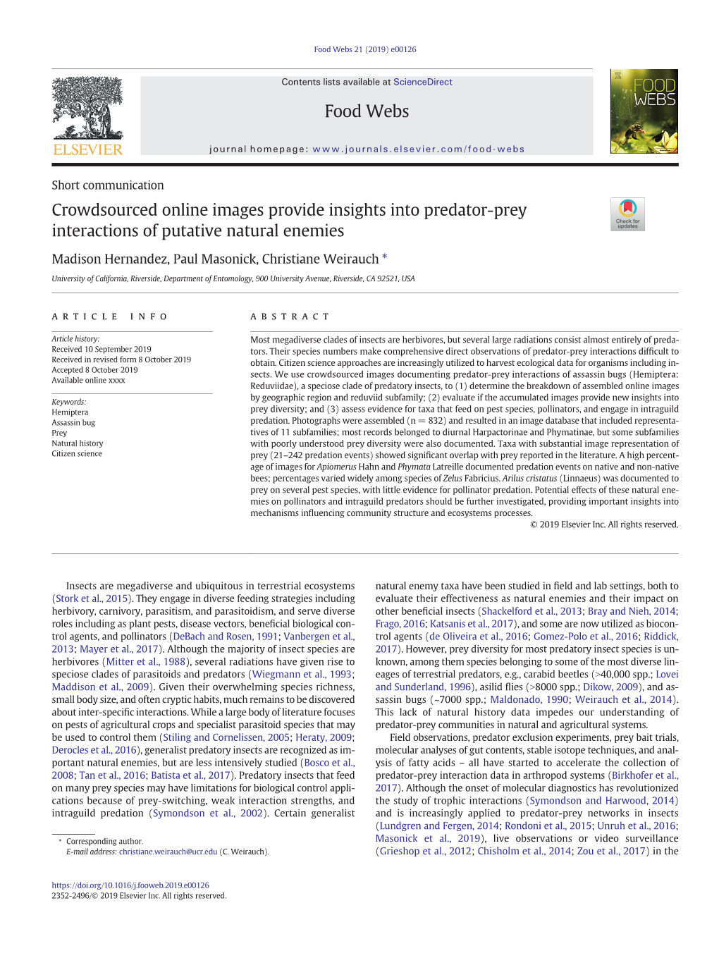 Crowdsourced Online Images Provide Insights Into Predator-Prey Interactions of Putative Natural Enemies