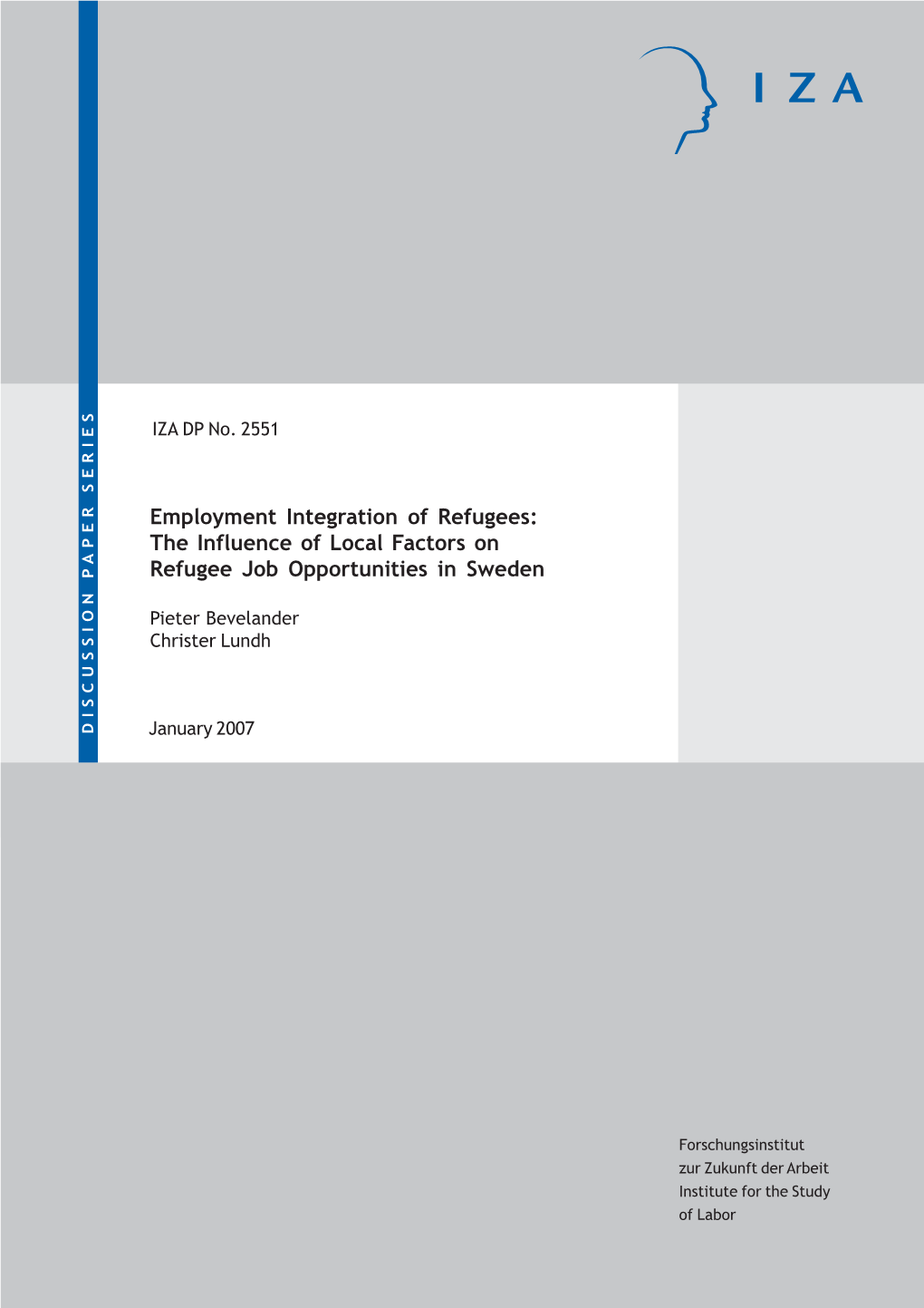Employment Integration of Refugees: the Influence of Local Factors on Refugee Job Opportunities in Sweden