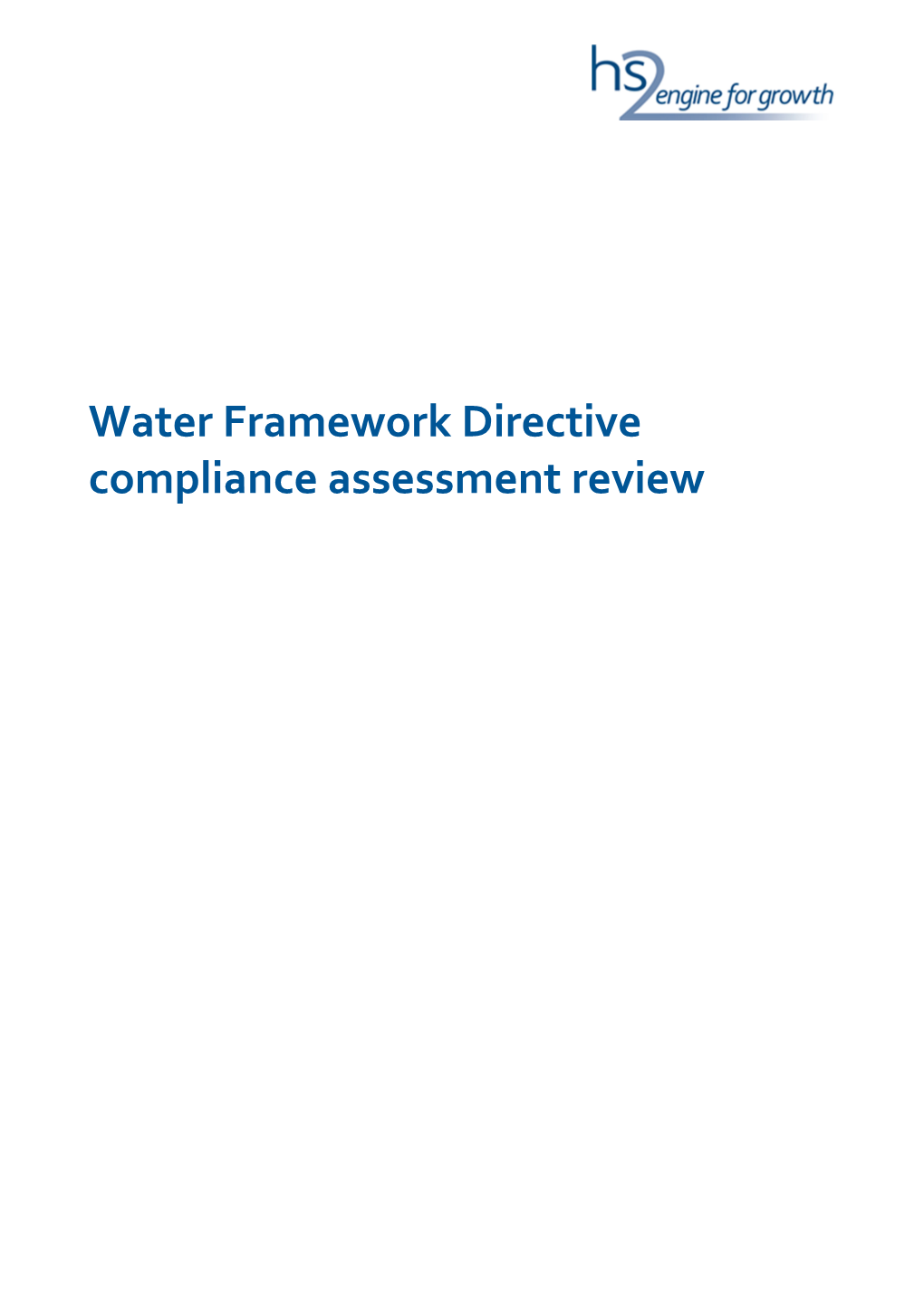 Water Framework Directive Compliance Assessment Review
