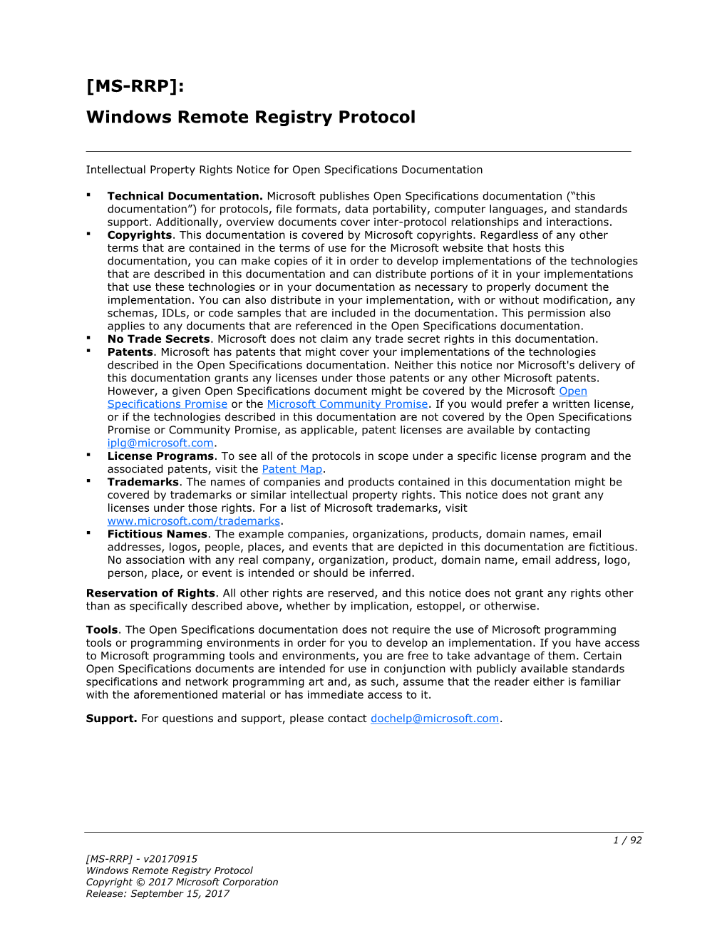 [MS-RRP]: Windows Remote Registry Protocol