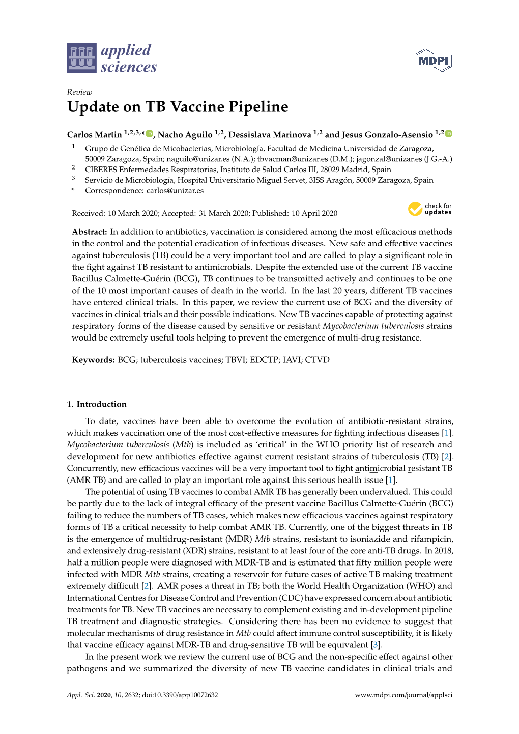 Update on TB Vaccine Pipeline